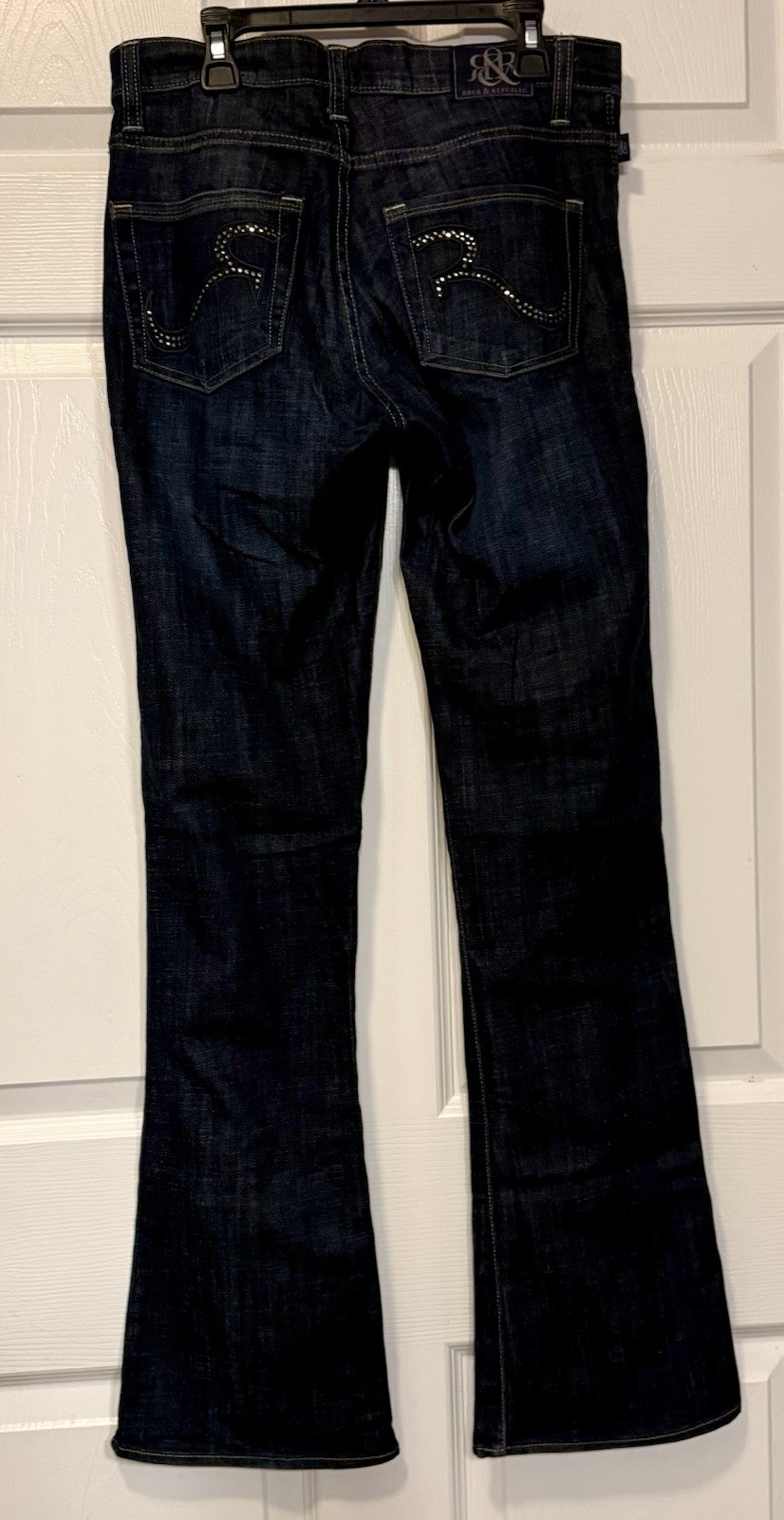 Rock & Republic Kasandra Bootcut Jeans Women’s Size 28 Dark Wash Rhinestone