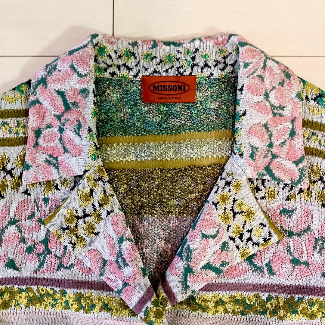 [EUC] MISSONI Orange Tag Jacket Sz 44 Floral Jacquard Rayon Cotton : From JAPAN