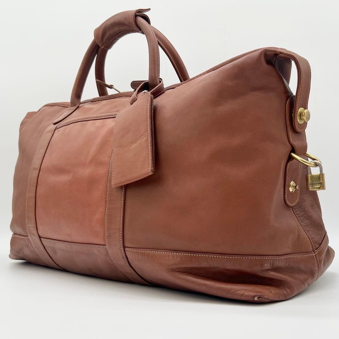 COACH Vintage 0502 Large Boston Duffel Bag Brown Leather Padlock