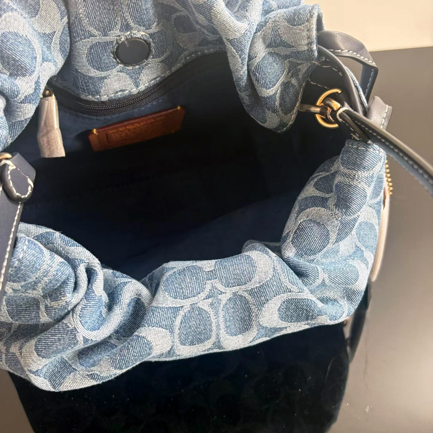COACH Faye Drawstring Bag In Signature Denim Blue CDB94 F/S JP [DDP]