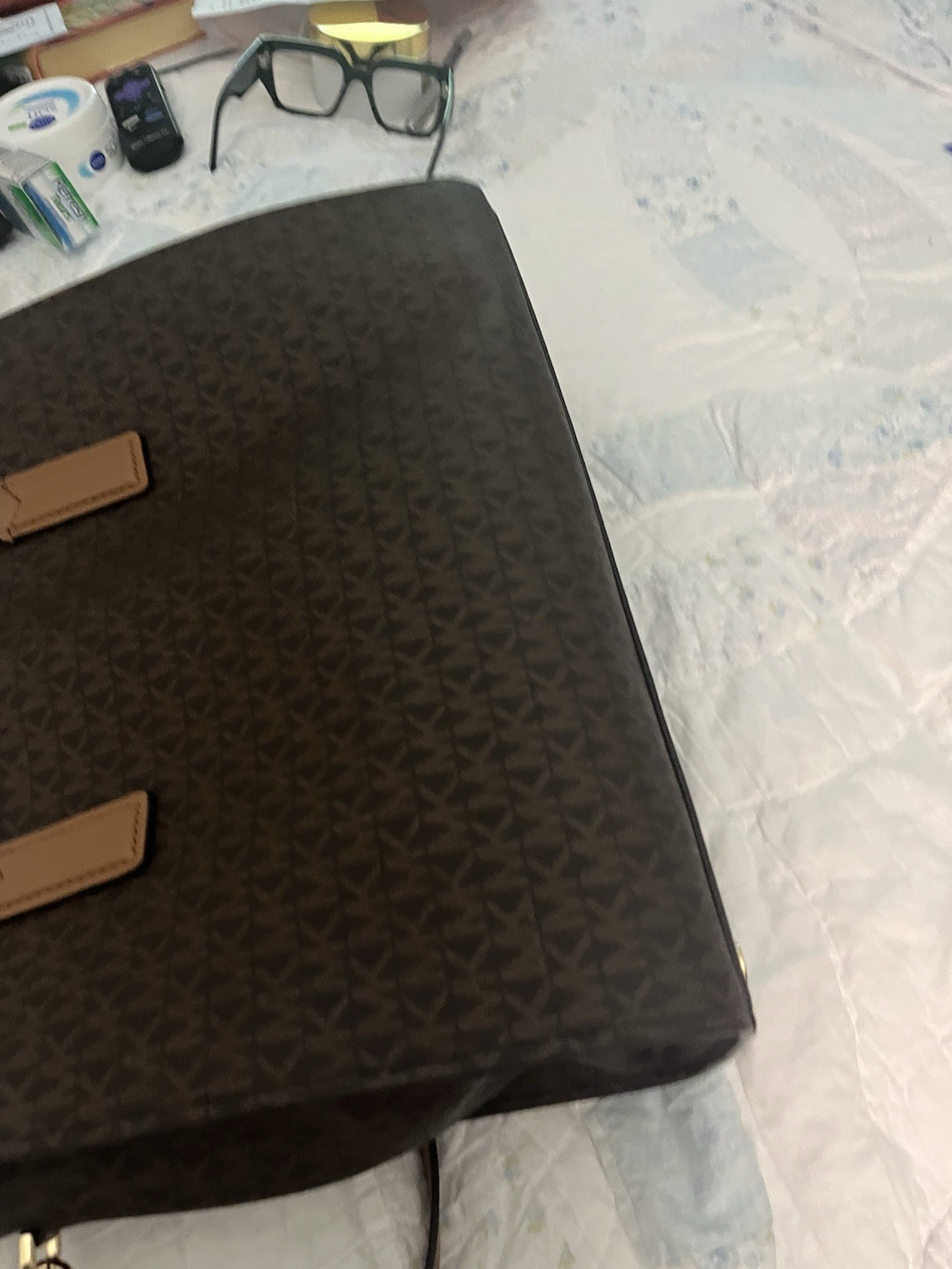 Michael Kors Hamilton Large Crossbody Handbag Signature Brown Logo