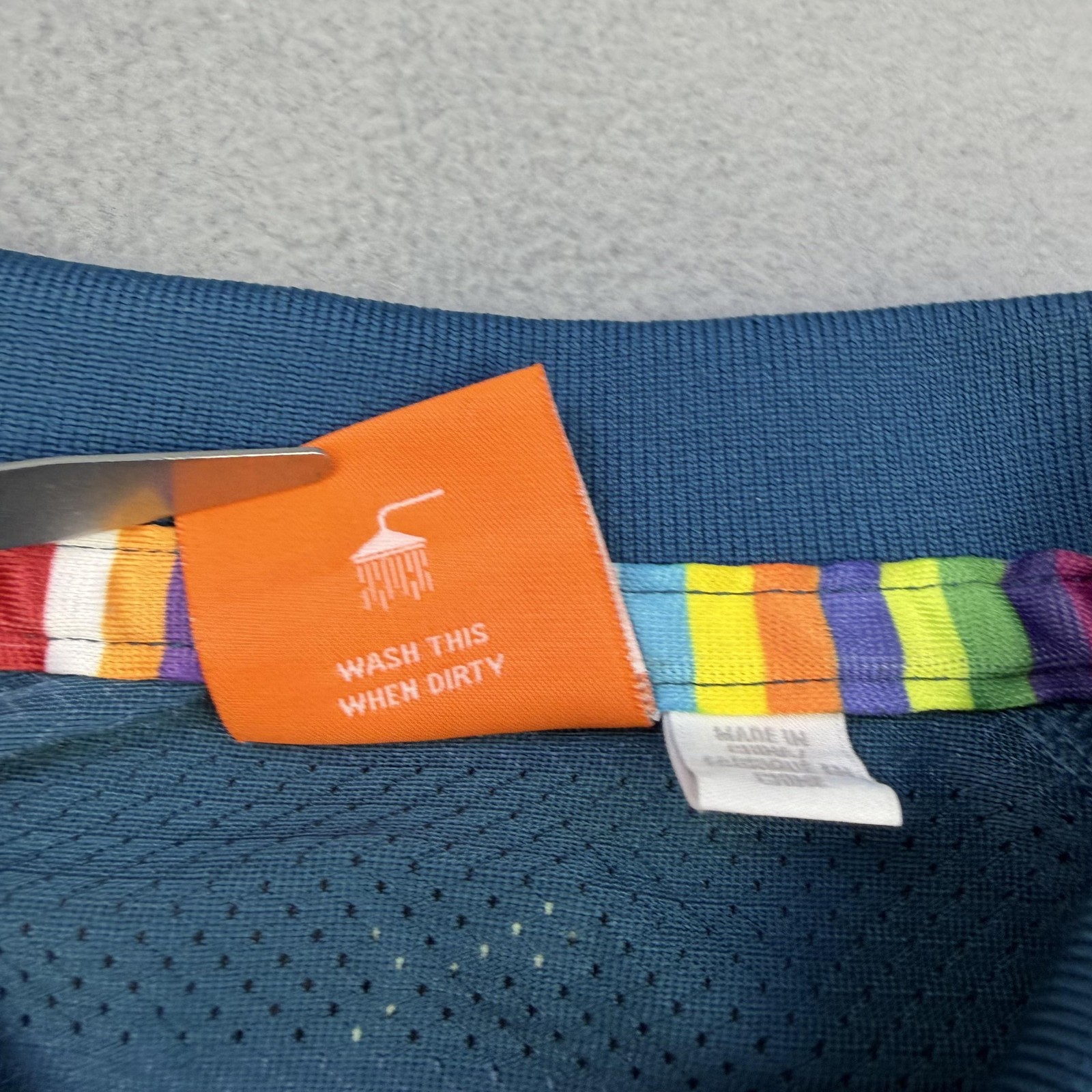Puma Polo Shirt Mens Medium Blue Multicolor Stripe Golf USP DRY Stretch Top