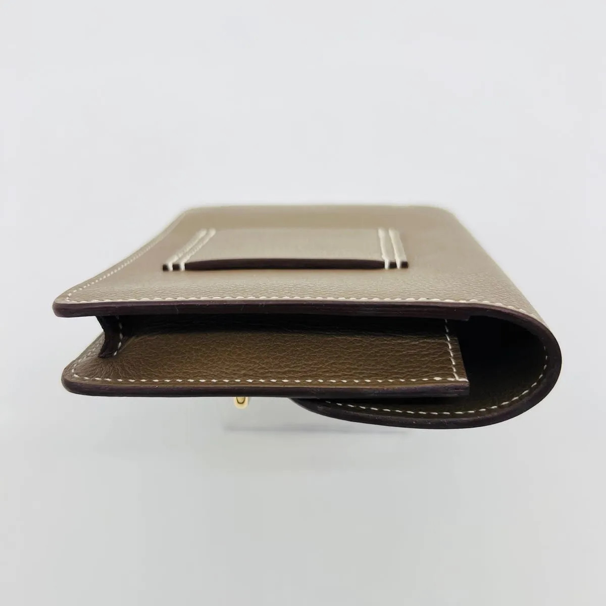 HERMES Roulis Slim B-stamp 2023 Compact Wallet Etoupe Leather