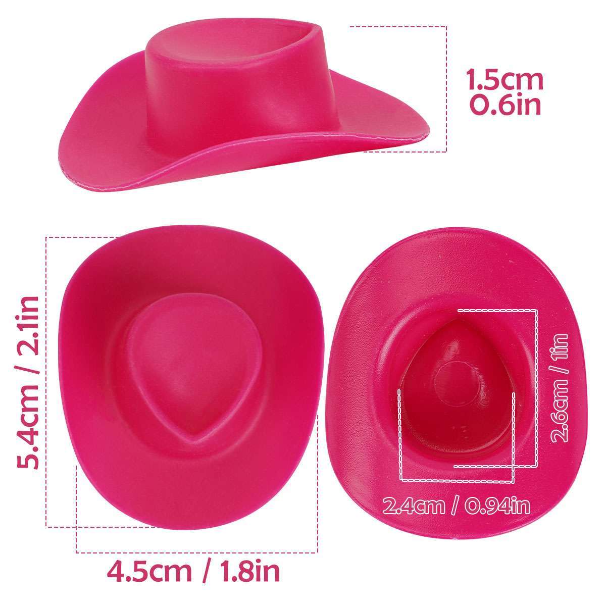 10/30 Plastic Mini Hat Western Cowboy Cowgirl Cute Miniature Hat for Party Acces