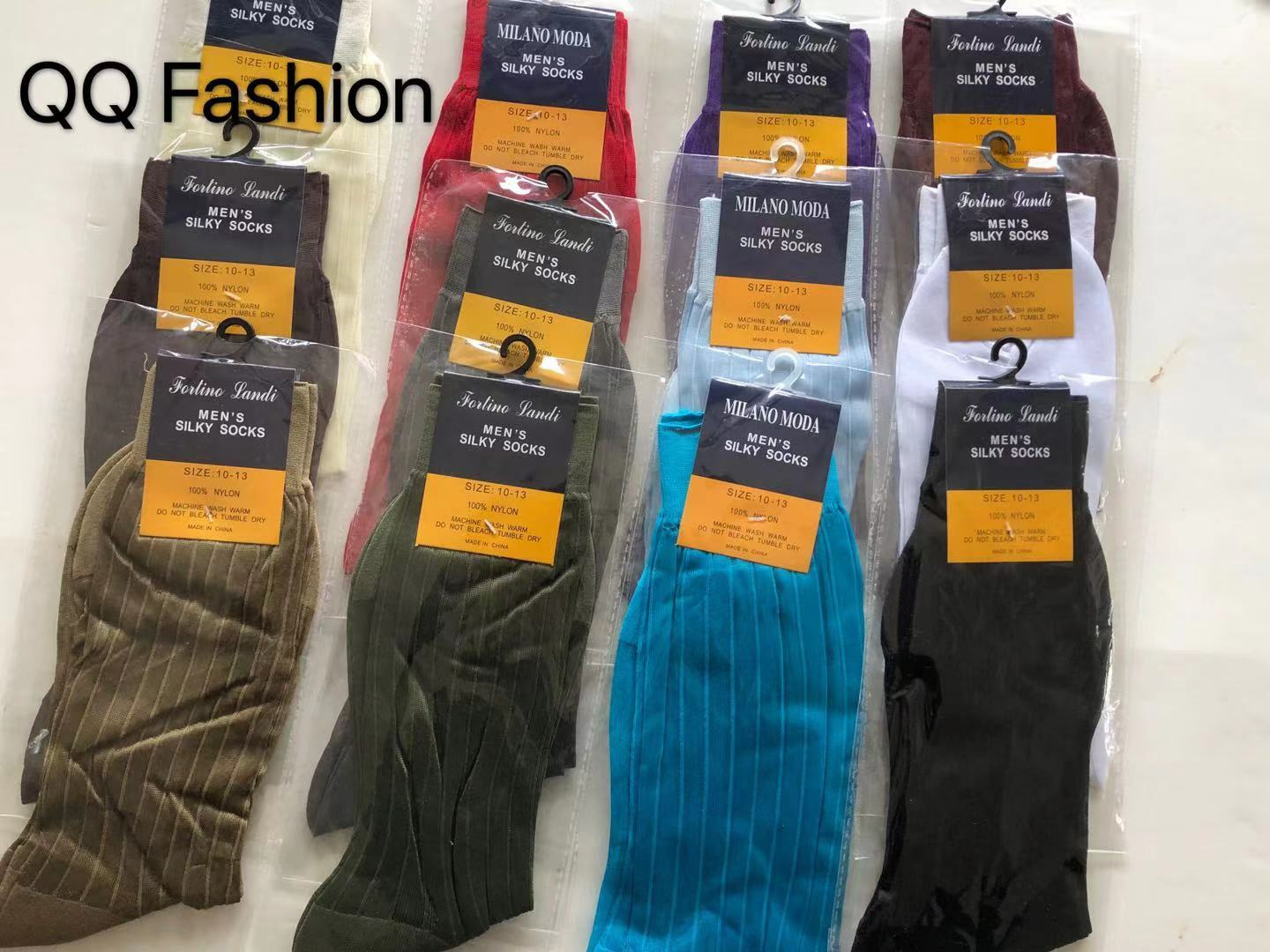 2 Pair Men’s Silky Thin Dress Socks ONE SIZE FIT 10-13 SHOES 7-12 S01