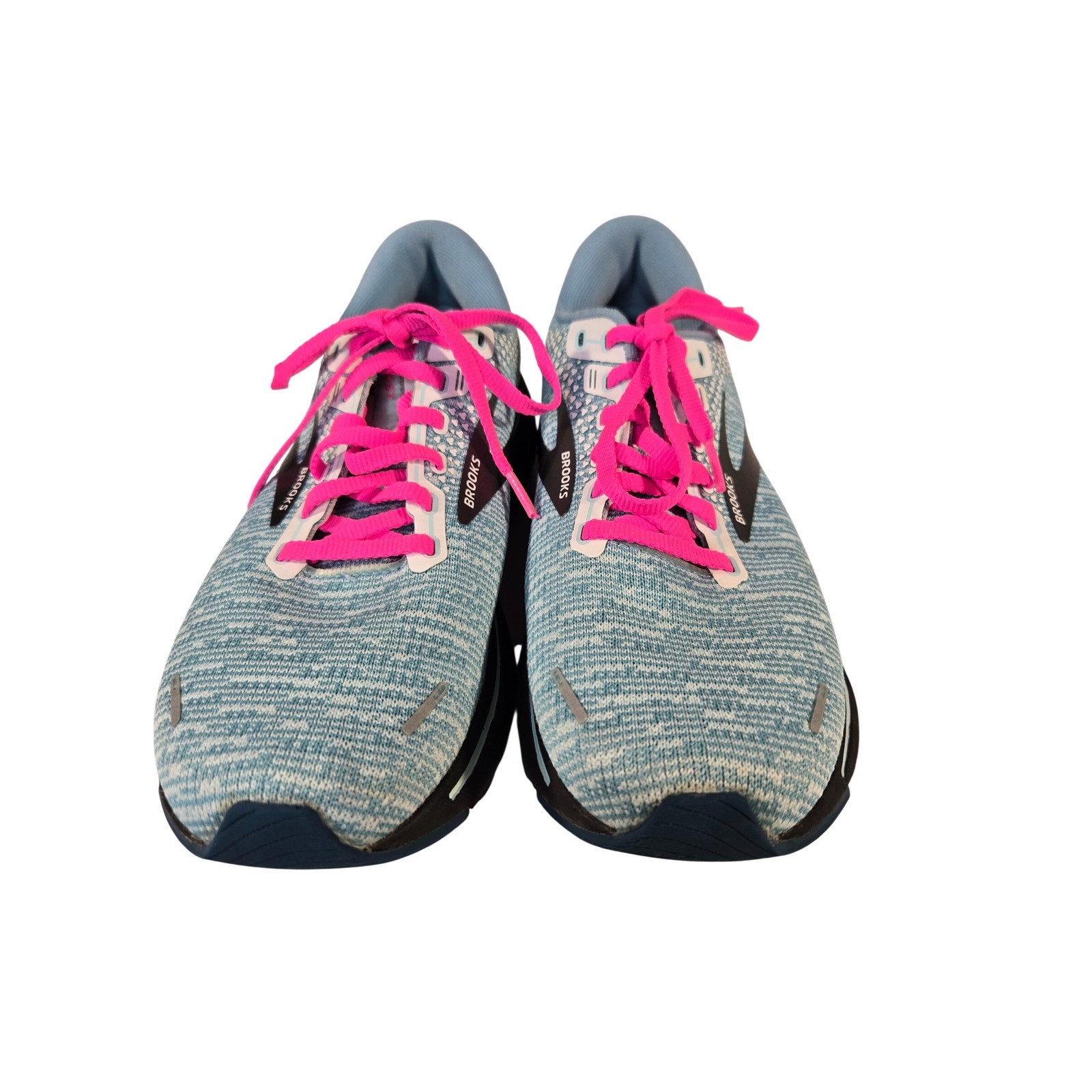 Brooks Ghost 14 Womens Running Shoes Blue Pink Knit Sneakers 1203561B141 Size 9