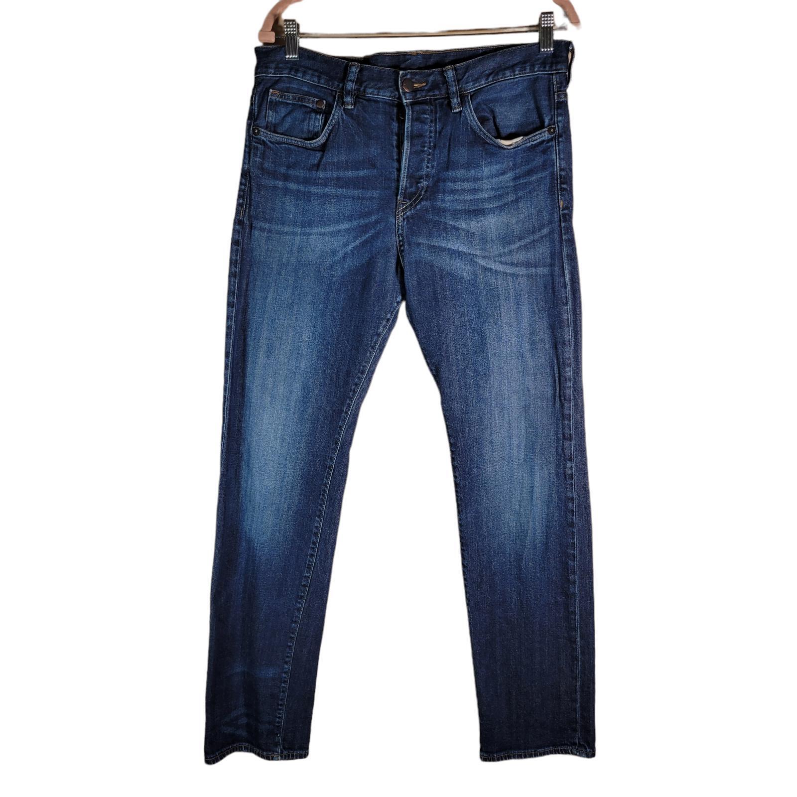 H&M & Denim Straight Blue Denim Button Fly Jeans Men Size 32×32
