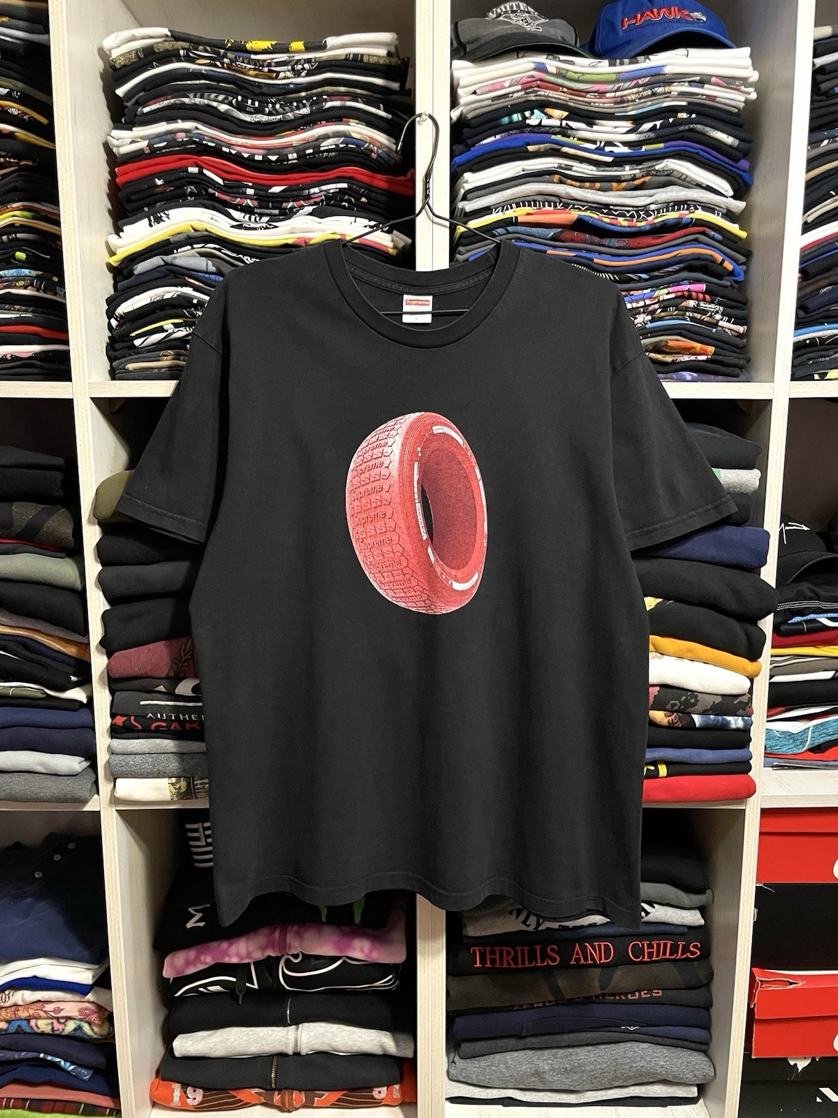 Supreme Tire Tee FW20 T-Shirt Size L Black