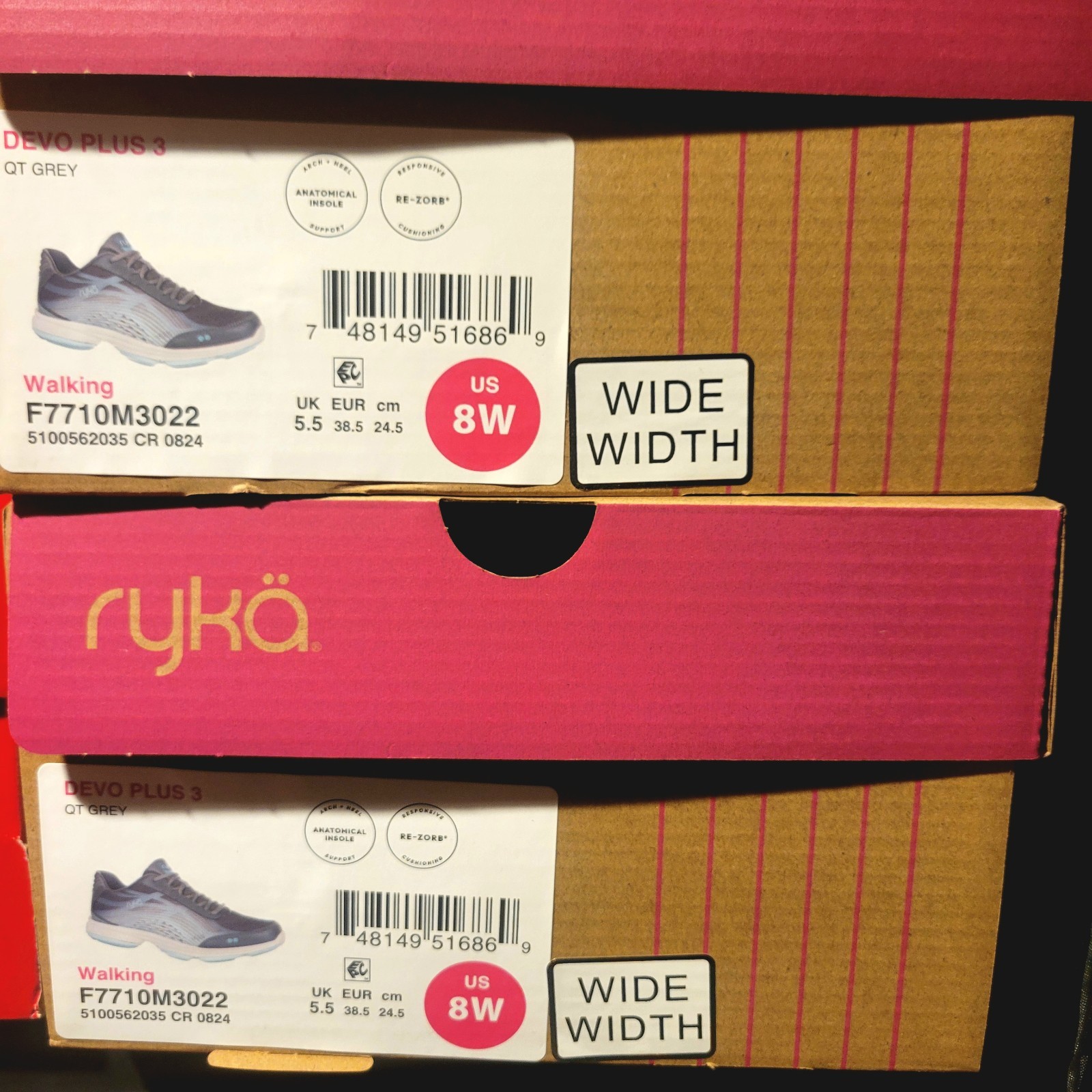 Women’s Ryka Devotion Plus 3 Walking Sneakers Size 8 Wide Quiet Gray Mesh Fabric