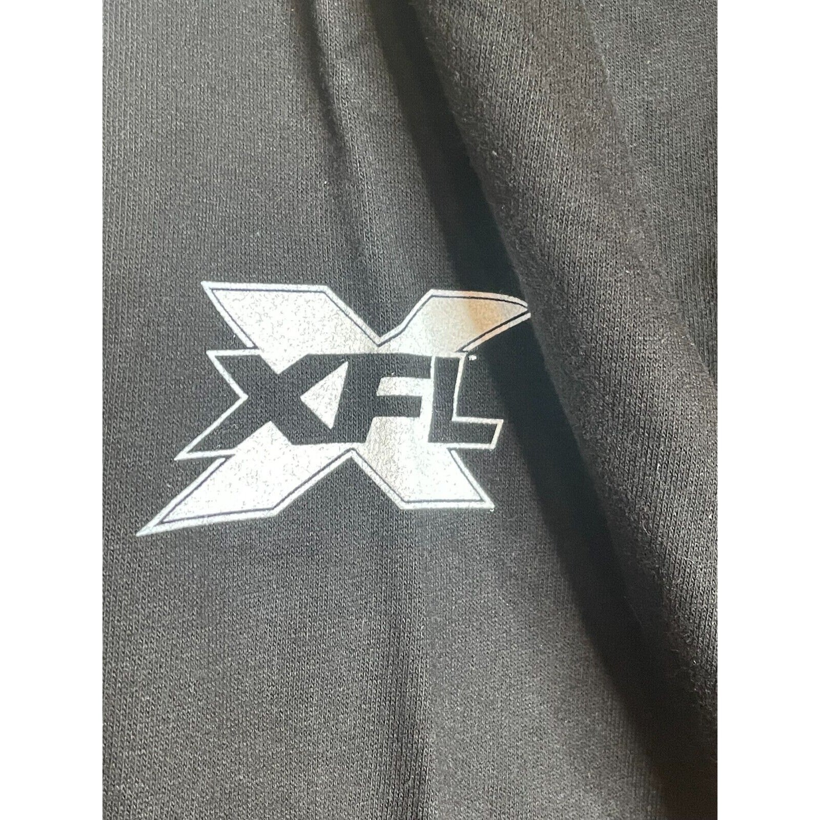 XFL Mens Seattle Dragons Print Pullover Hoodie Sweatshirt Size L Black