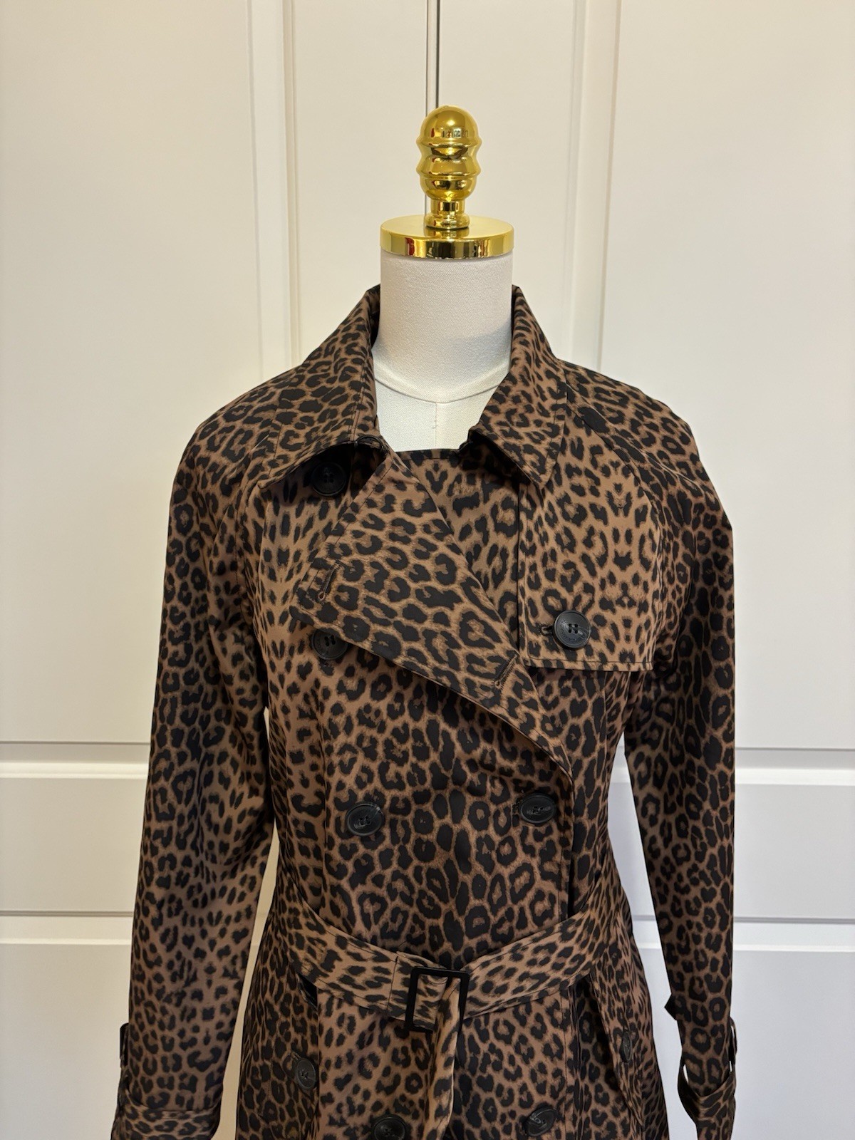 Rebecca Minkoff Leopard Trench Coat NWT RM-707A Women’s M Belted $298 Designer