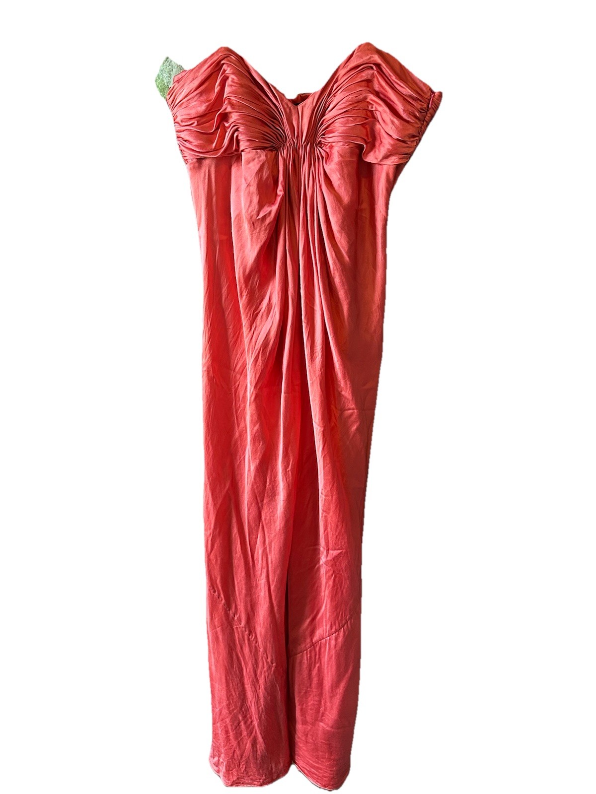 Vintage Silk Laundry Shelly Segal Gown Size 6 Coral Pink Strapless