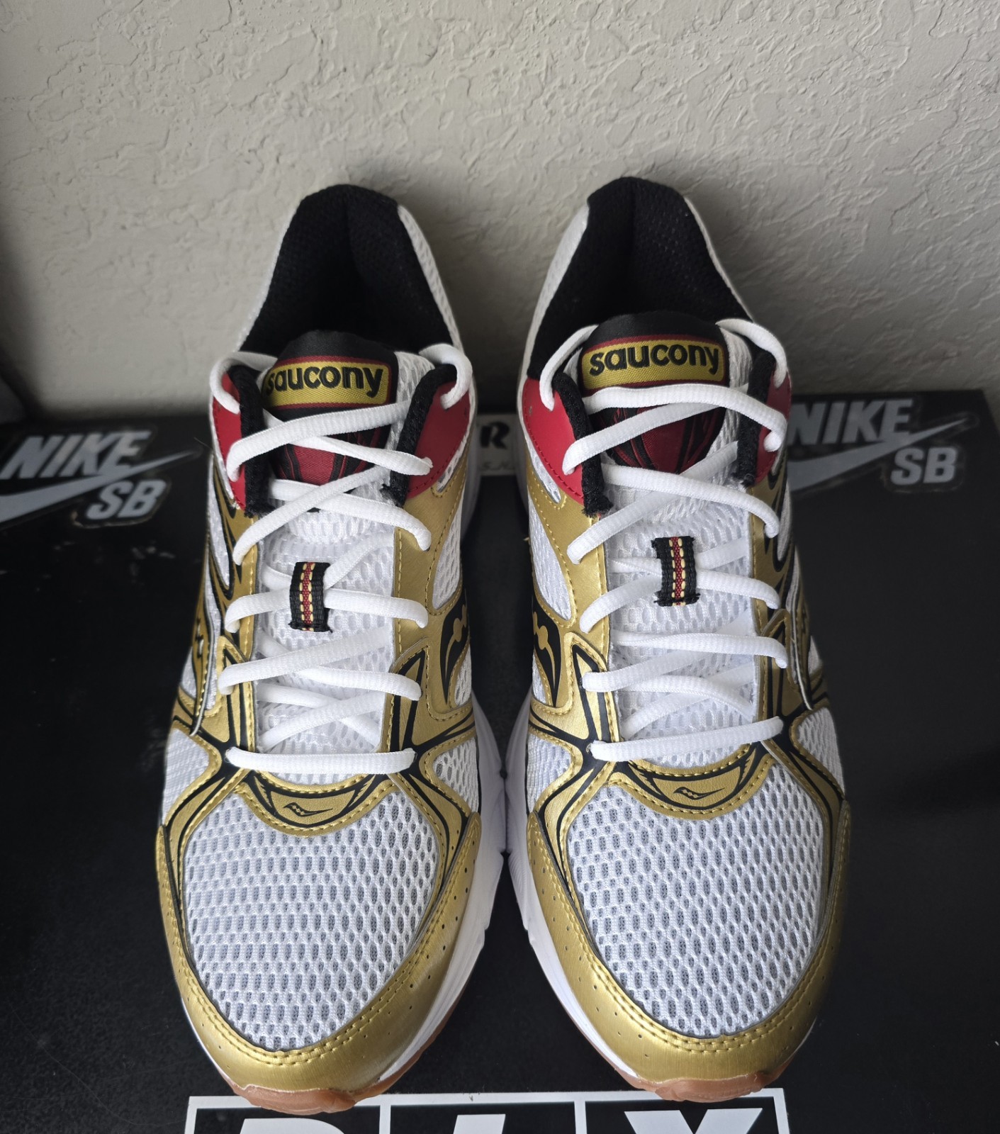 Size 10m – Saucony Ride Millennium Y2K Metallic Gold Red (NO BOX)
