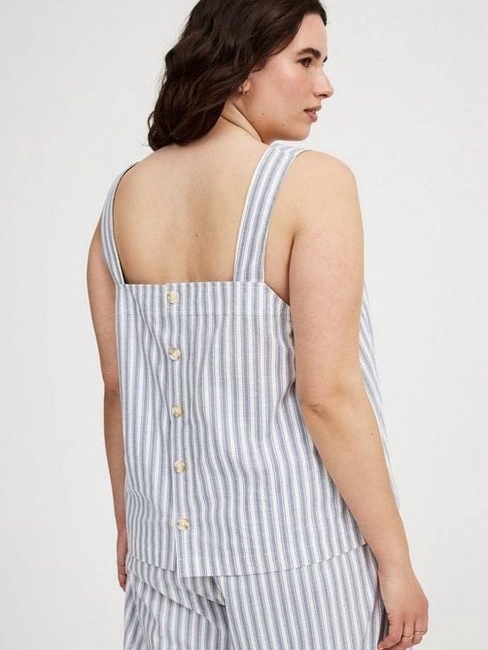 torrid Blue & White Striped Square Neck Tank