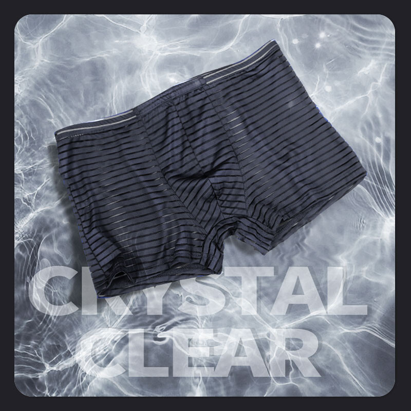 Men’s Sexy Underwear Breathable Briefs U-Pouch Boxers Striped Shorts Underpants