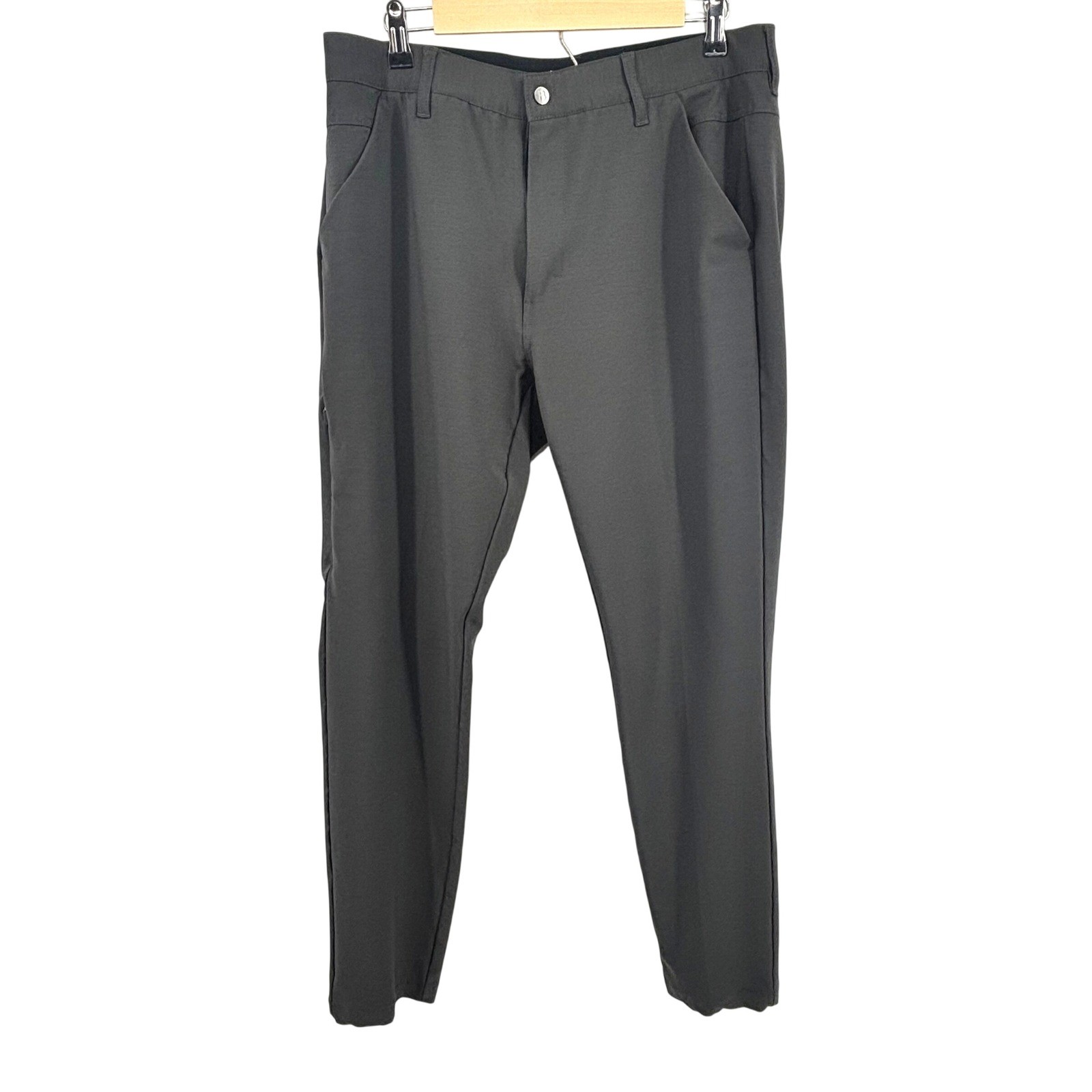 BYLT Premium Basics Mens Everyday Pant Charcoal Grey Stretch Trousers Size 34