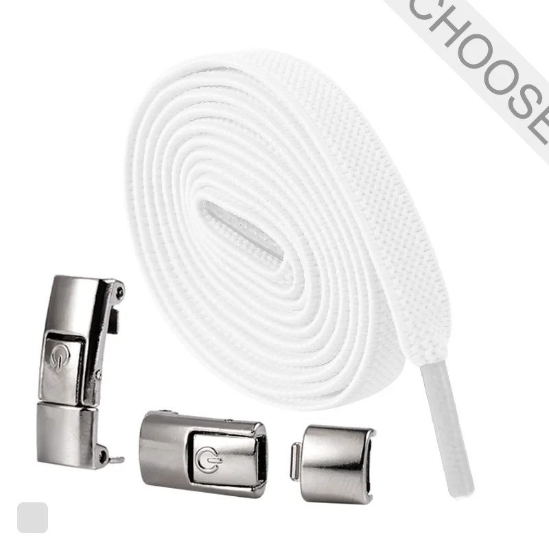 2Pcs Easy No Tie Shoelaces Elastic Silicone Flat Lazy Shoe Lace Strings Adult