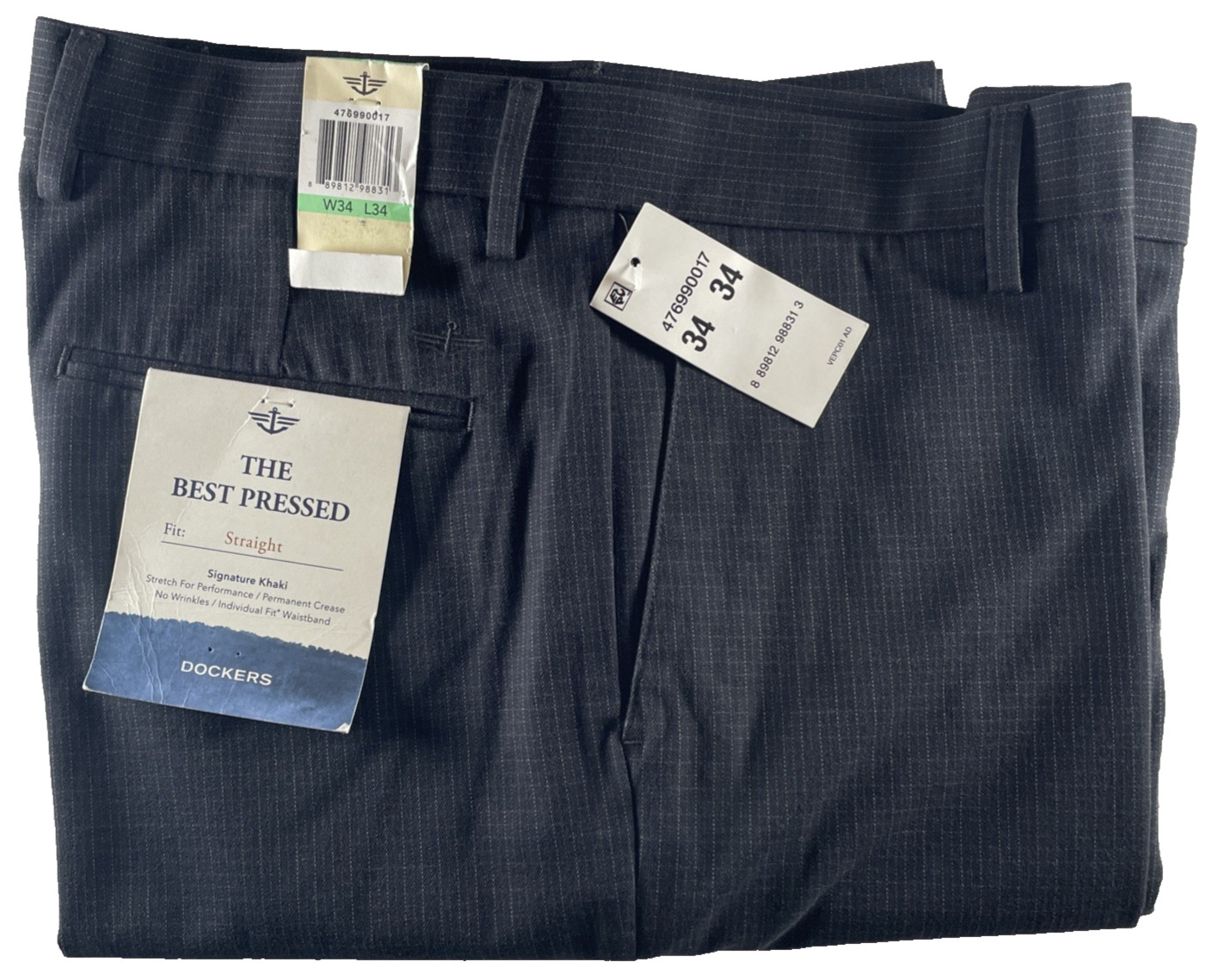 NWT Men’s Dockers Black Straight Fit Signature Khaki Stretch 34×34. MSRP $62.00