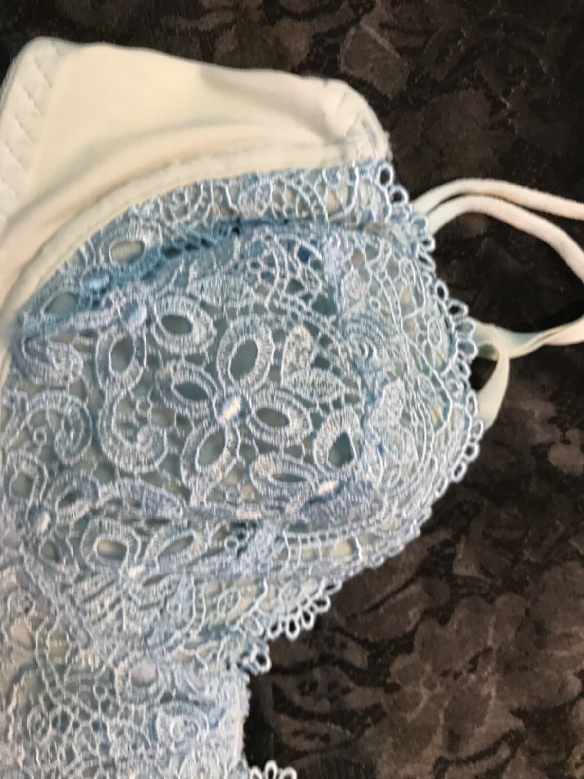 Bra Unbrandedd Size us 34b it2b eu75b underwired unpaded blue white