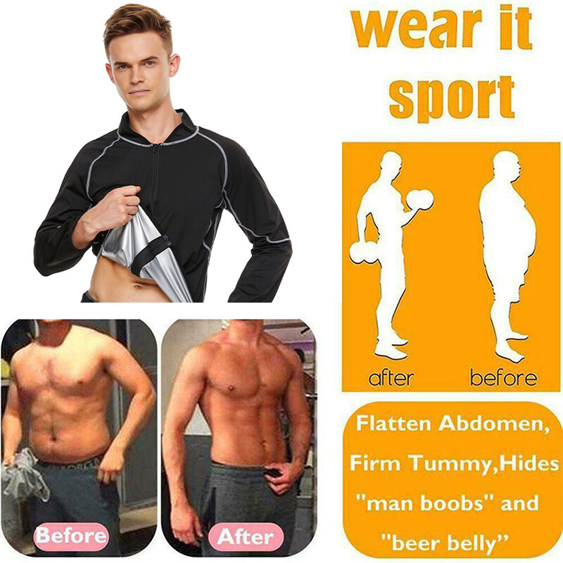 Heavy Sauna Suit Sweat Exercise Gym Men Shaper Suit Fitness Weight Loss Anti-Rip