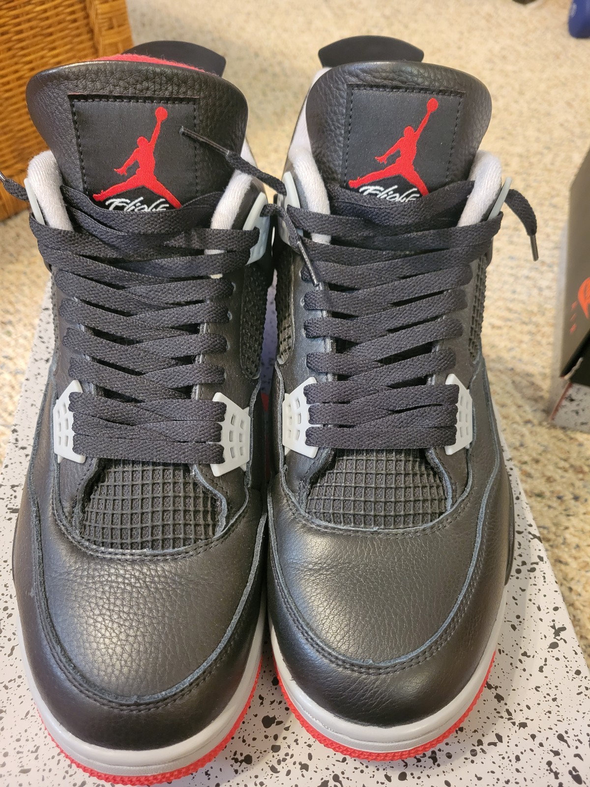 Jordan 4 Retro Bred Black/Gray/Red and Jordan 4 Military blue (combo )