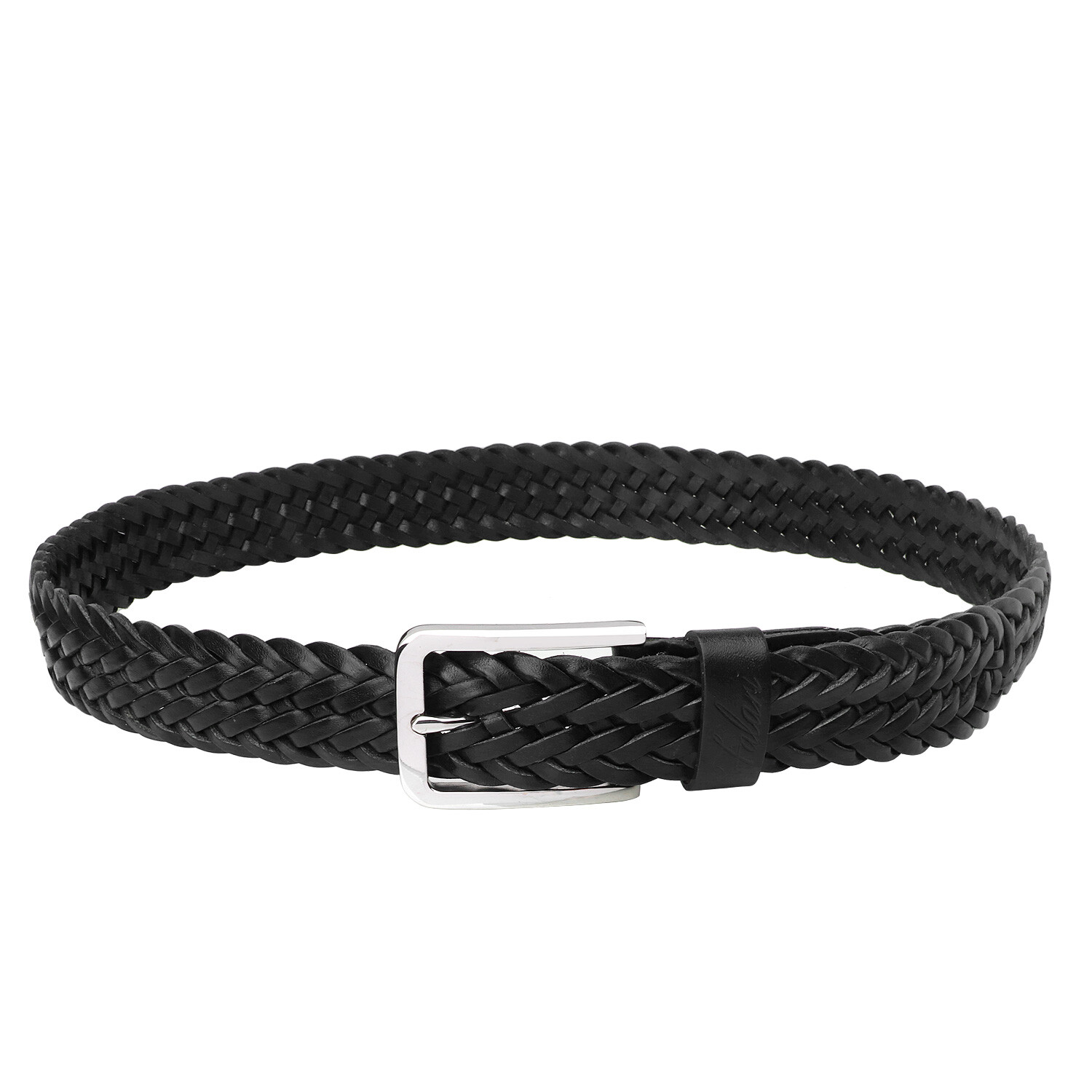 Falari® Men’s Braided Belt Stainless Steel Buckle Genuine Leather 35mm 9007