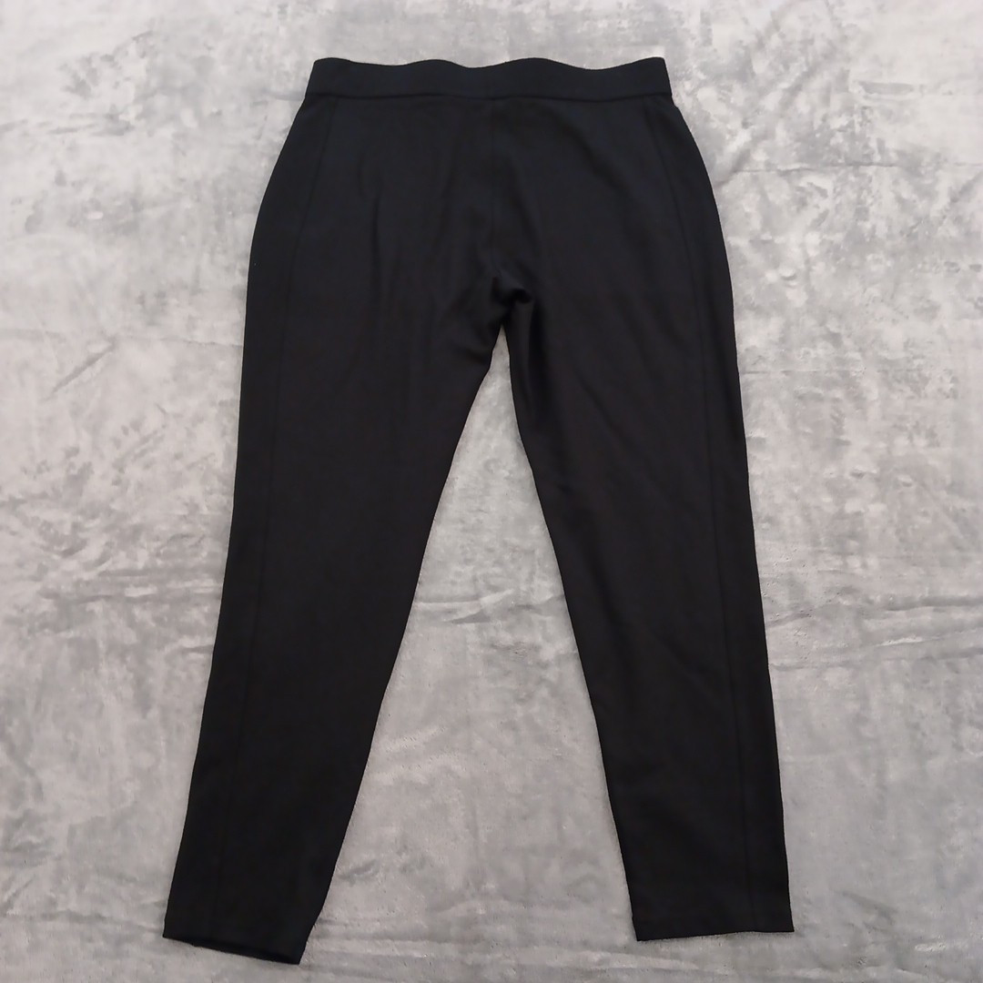 Orvis Ankle Pants Womens Medium Black Tapered Pull On Zipped Pockets 33×28