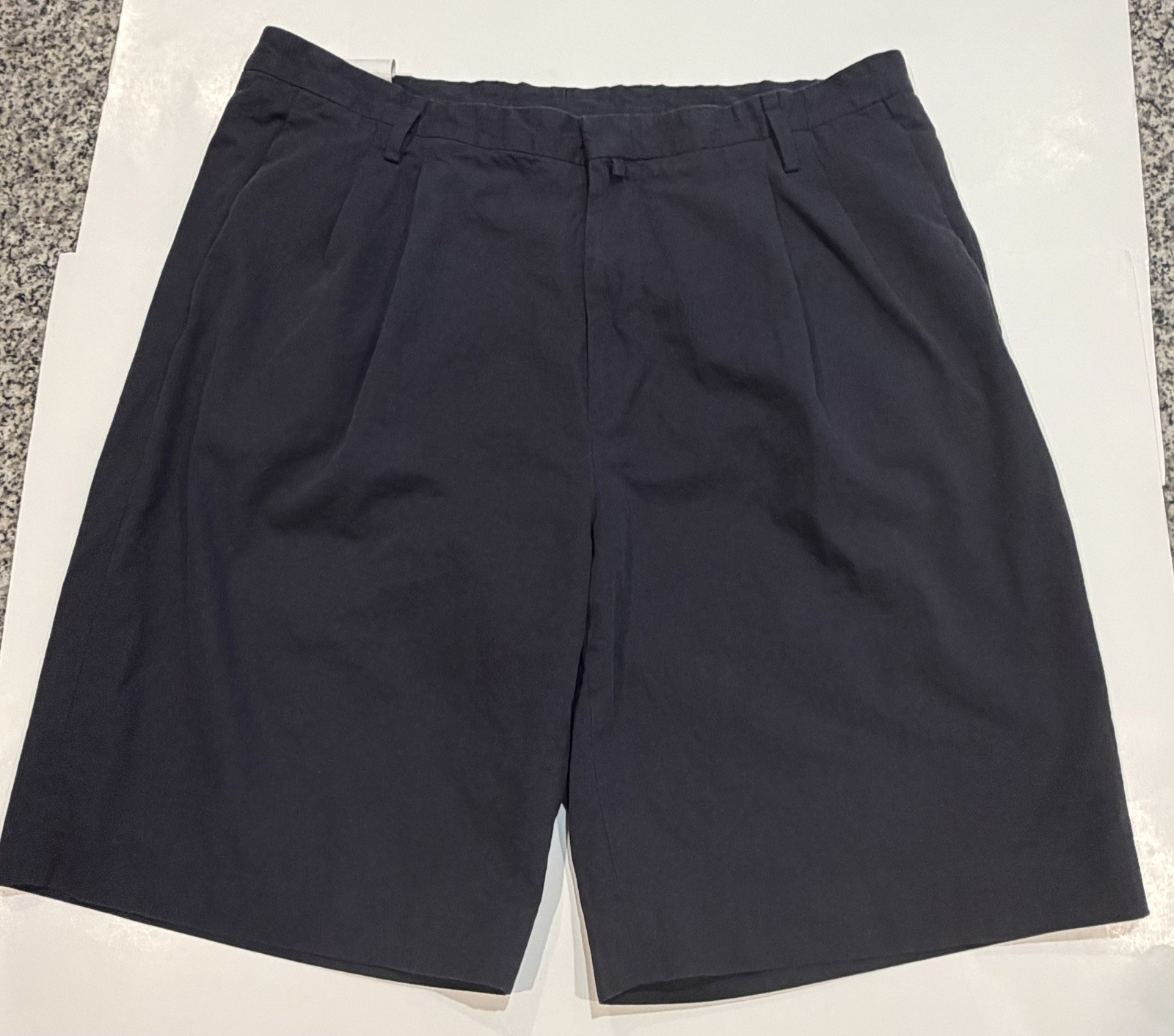CORNELIANI circle Men’s shorts blue pleats cotton & kapok size 54 US size 38
