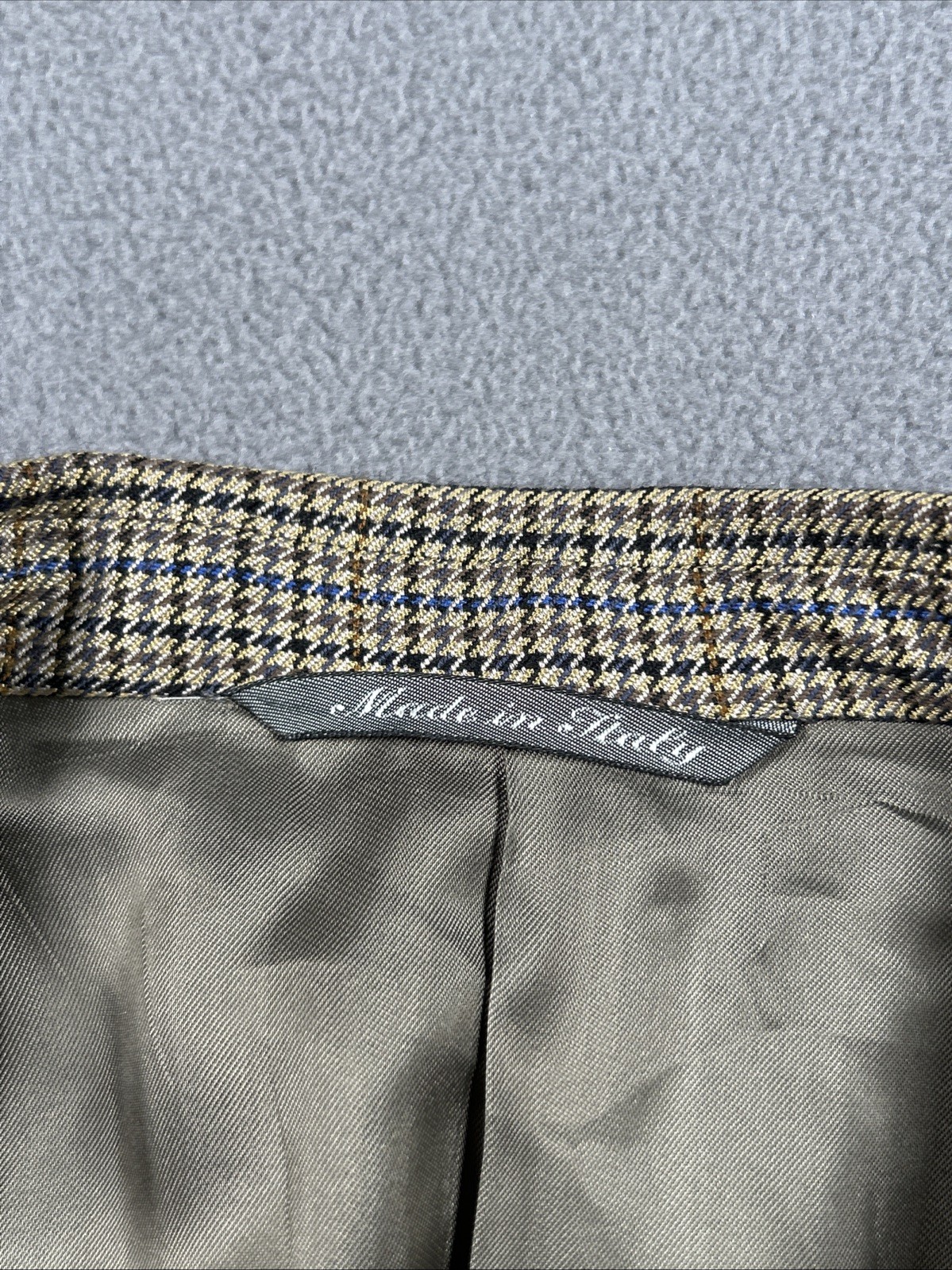 Canali Proposta Blazer Mens 58L Houndstooth Tweed Blazer Silk Wool Made In Italy
