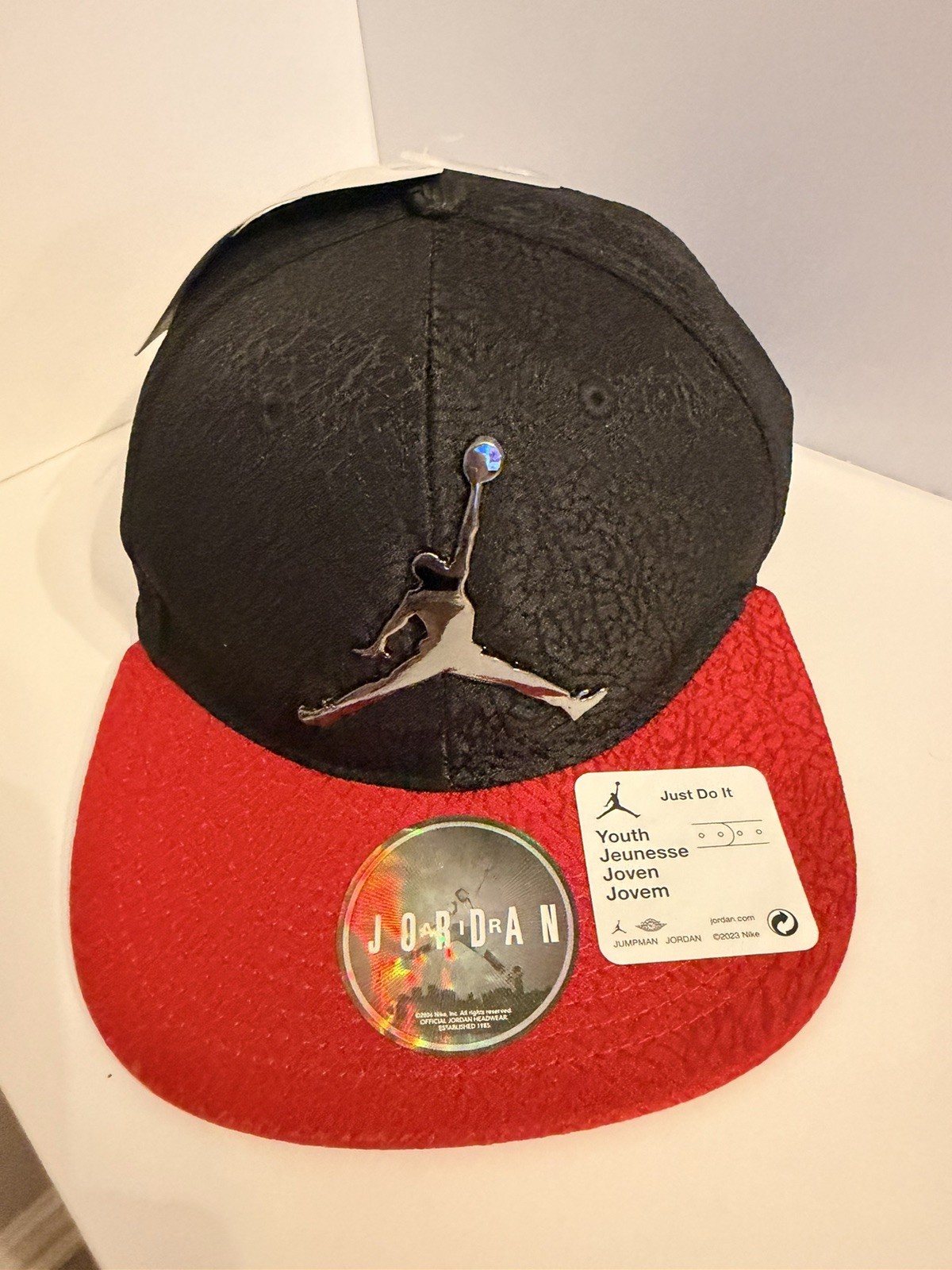 Jordan Jumpman Pro Cap Snapback Adjustable Boys Hat Black Red Child (8-20)