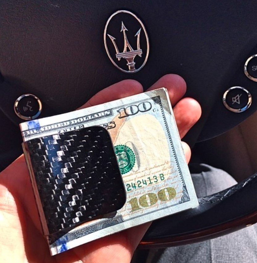 Carbon Fiber Money Clip , RFID blocking, Slim Minimalist Wallet, 5 year warranty