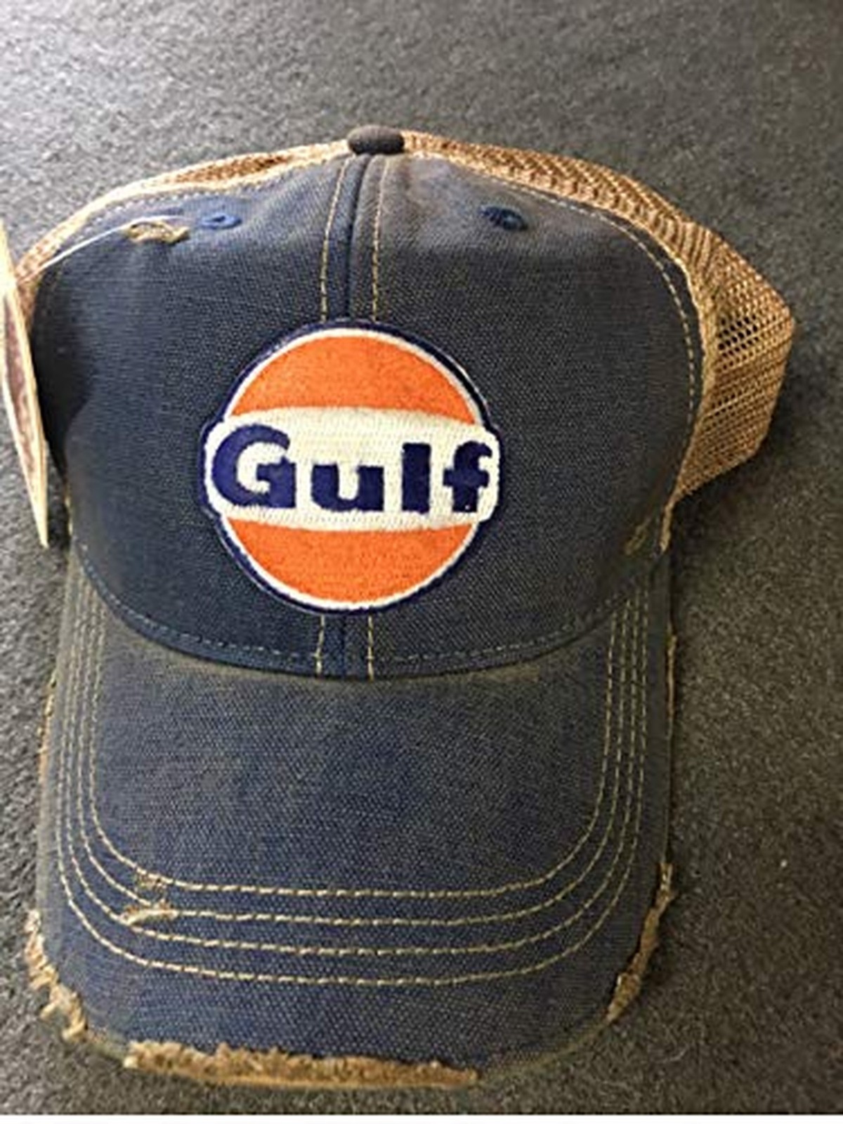 Gulf Distressed Vintage Adjustable Snapback Hat One Size Distressed Blue