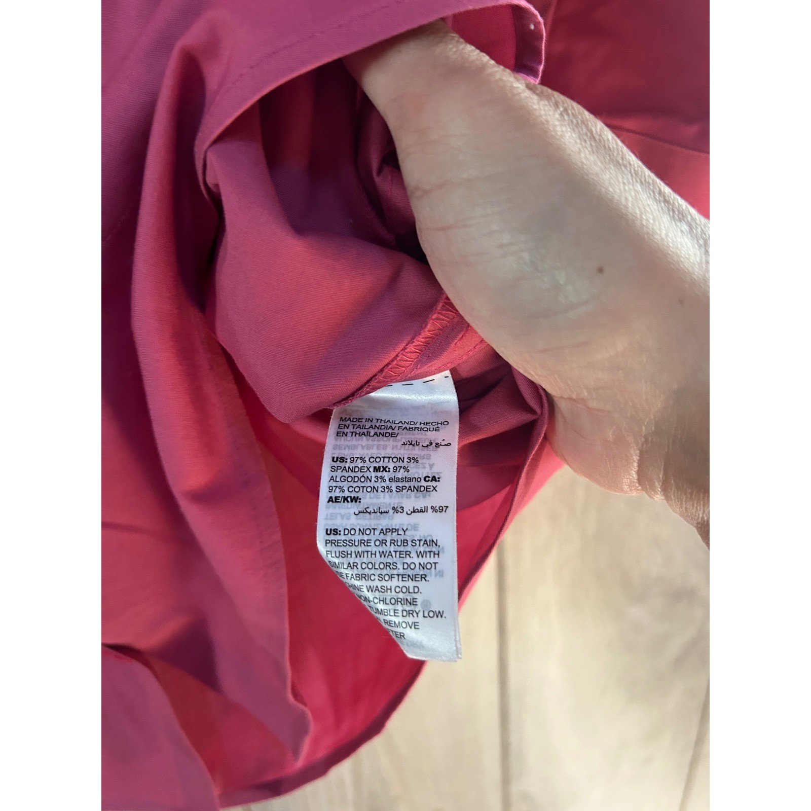 Chicos Rose Mist No-Iron Stain Shield Cotton Tunic Shirt Pink Size 2 Large 12/14