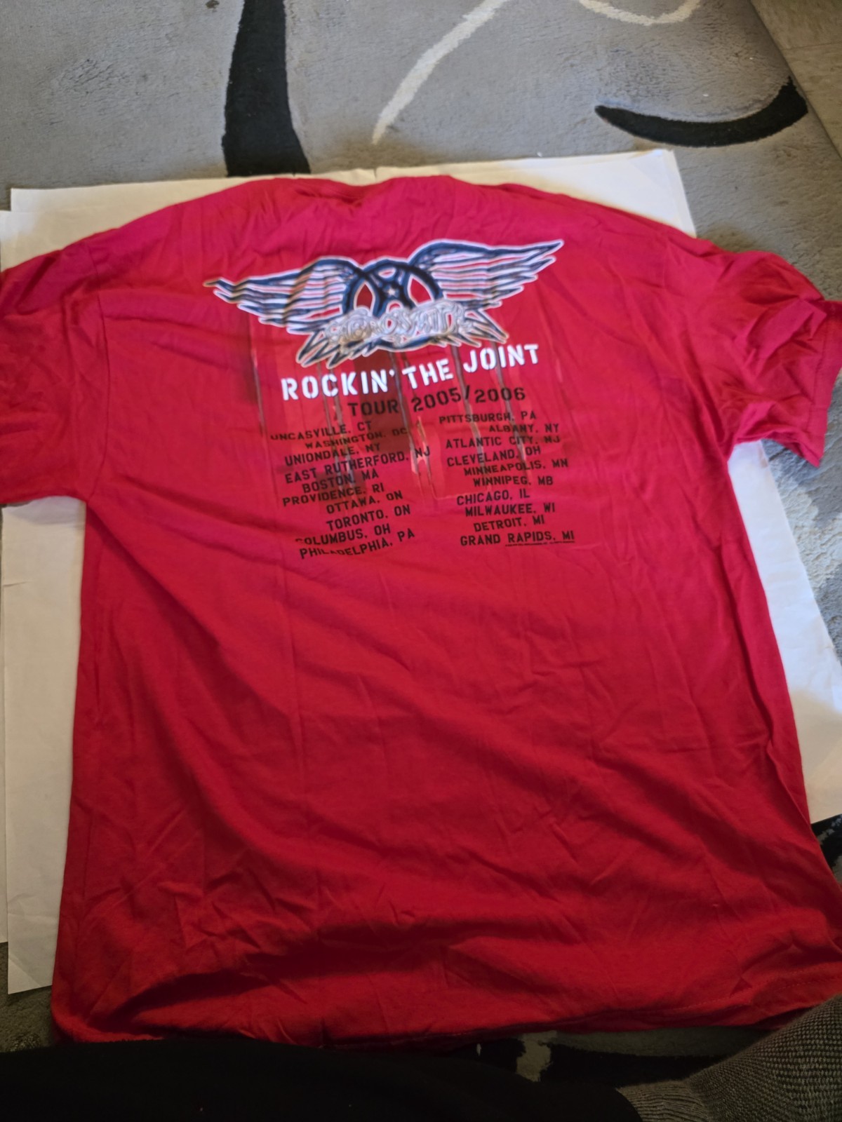 Y2K Aerosmith 2005/2006 Red Tour T-Shirt Sz L
