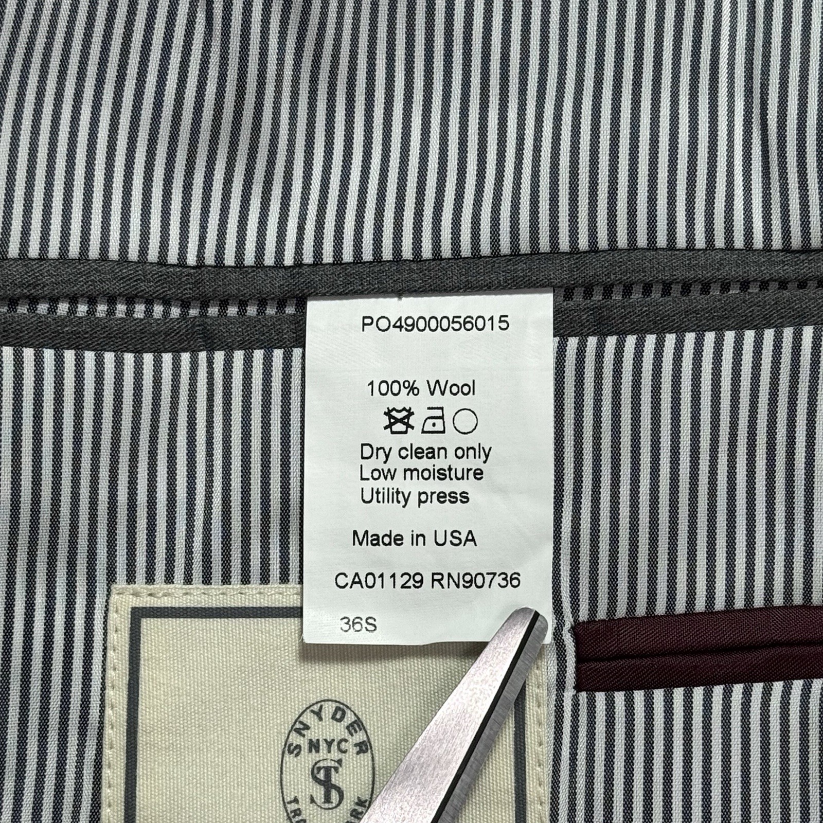 Todd Snyder Mayfair Fit Wool Glen Plaid Sport Coat Blazer Gray 36S Made USA