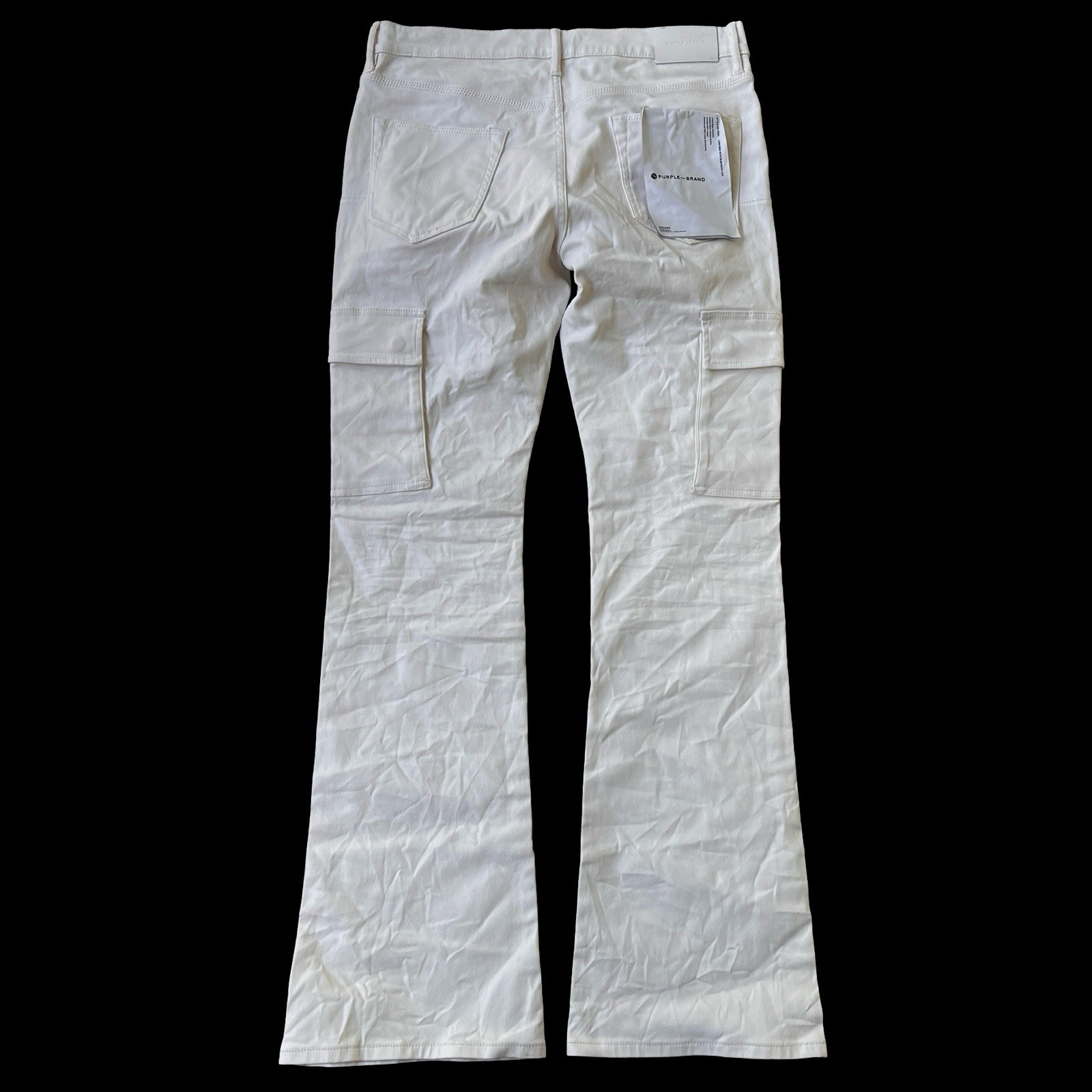 PURPLE BRAND p004 Cargo Flared Jeans White Size 34