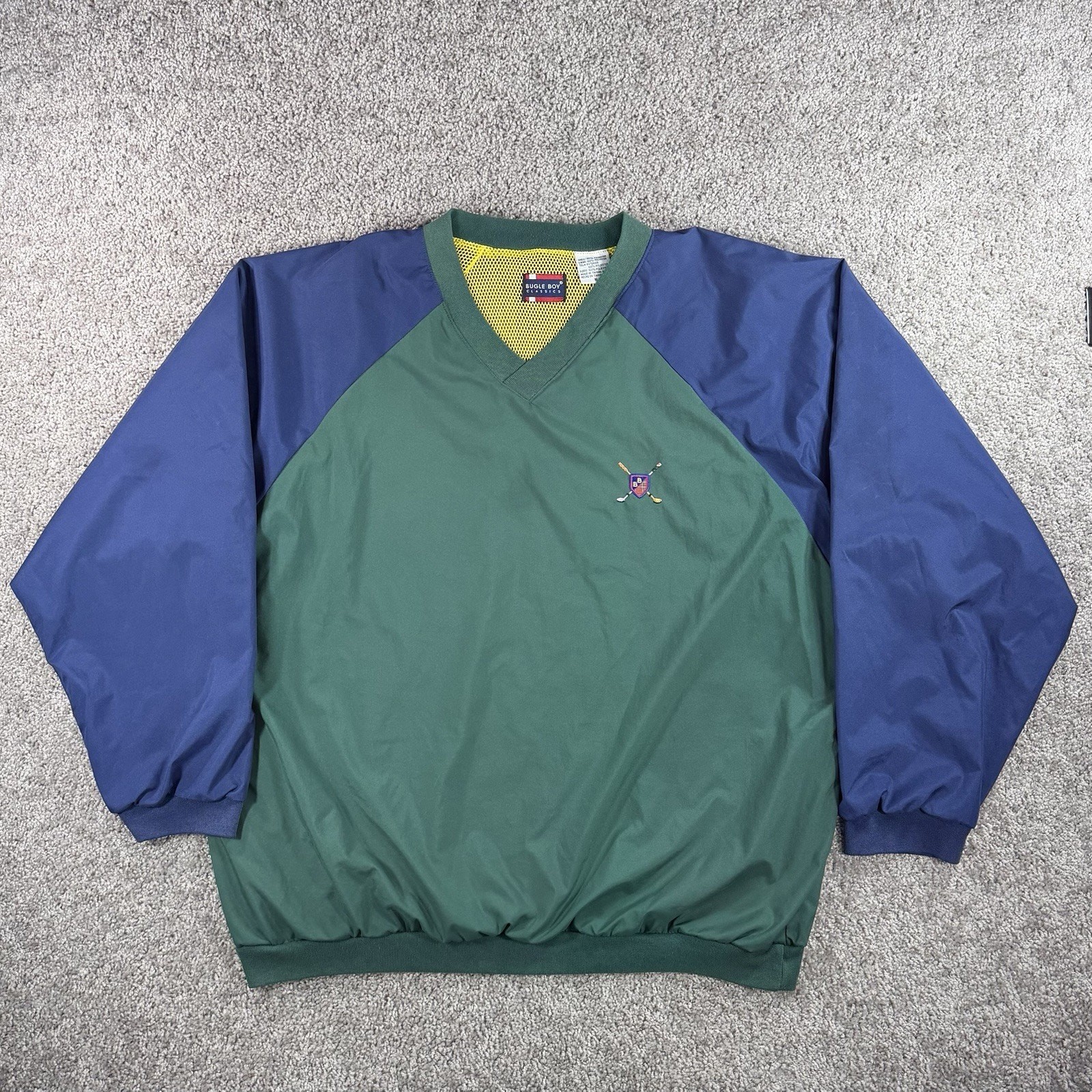 VINTAGE Bugle Boy Classics Colorblock Golf Pullover Windbreaker Men’s XL 90s Y2K