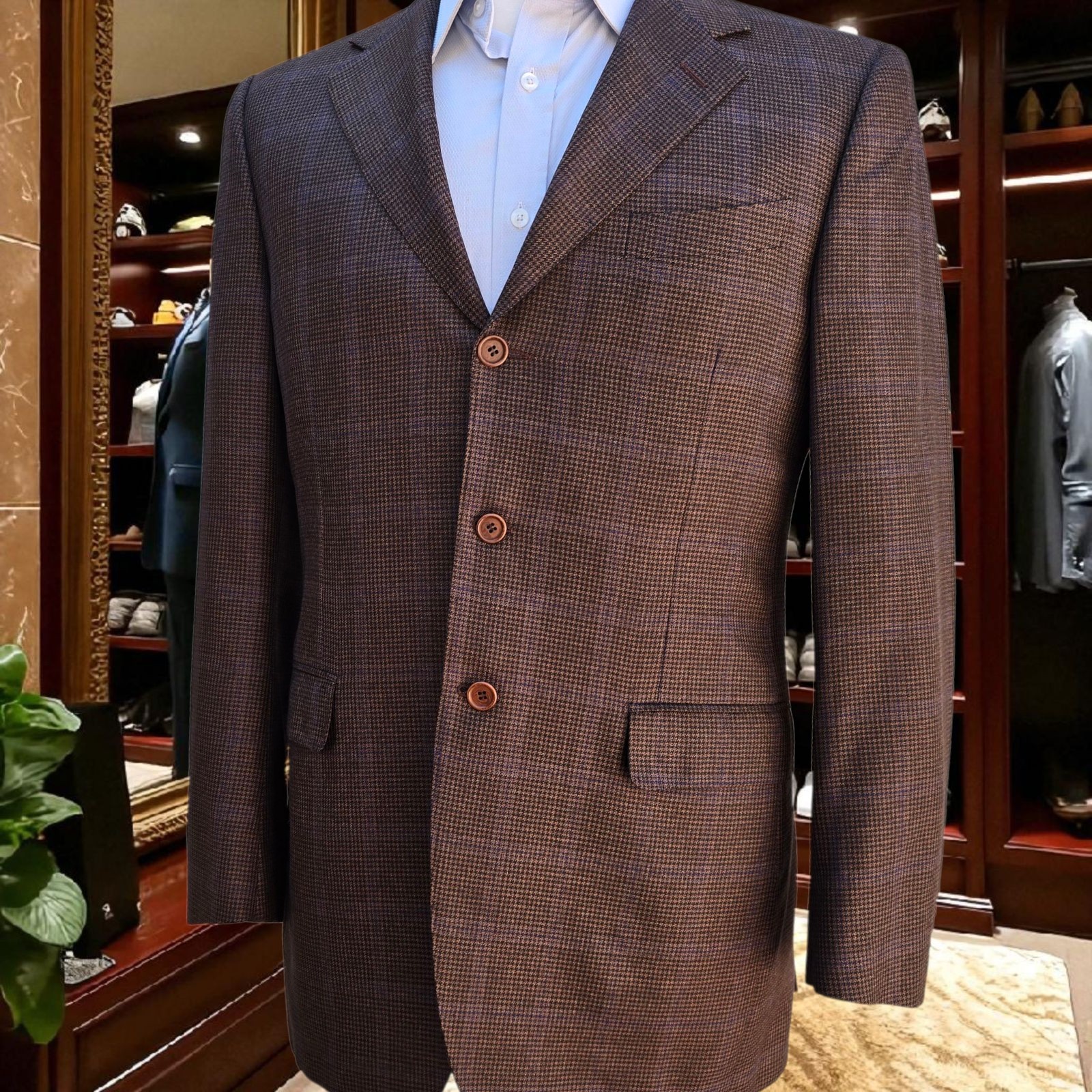 Custom Tailored Full Canvas Blazer 40L Silk Cashmere Wool Dual Vent Trussini