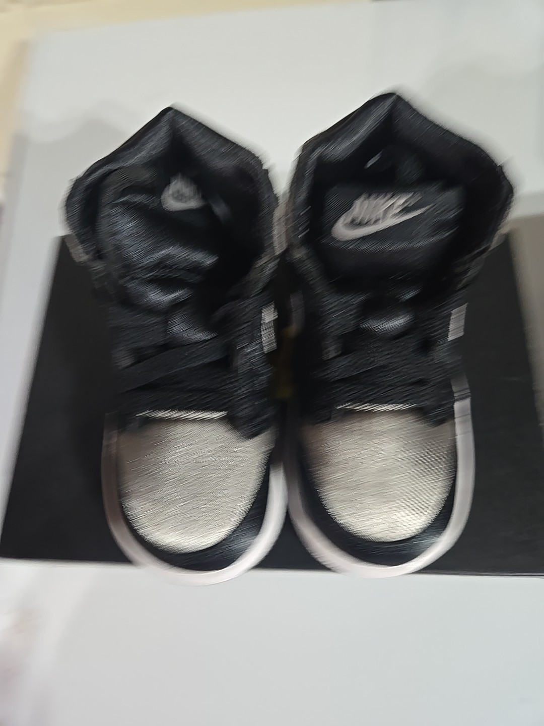 Nike Air Jordan 1 Retro High OG Satin Black Grey FD5305-010 Toddler Size 5C New