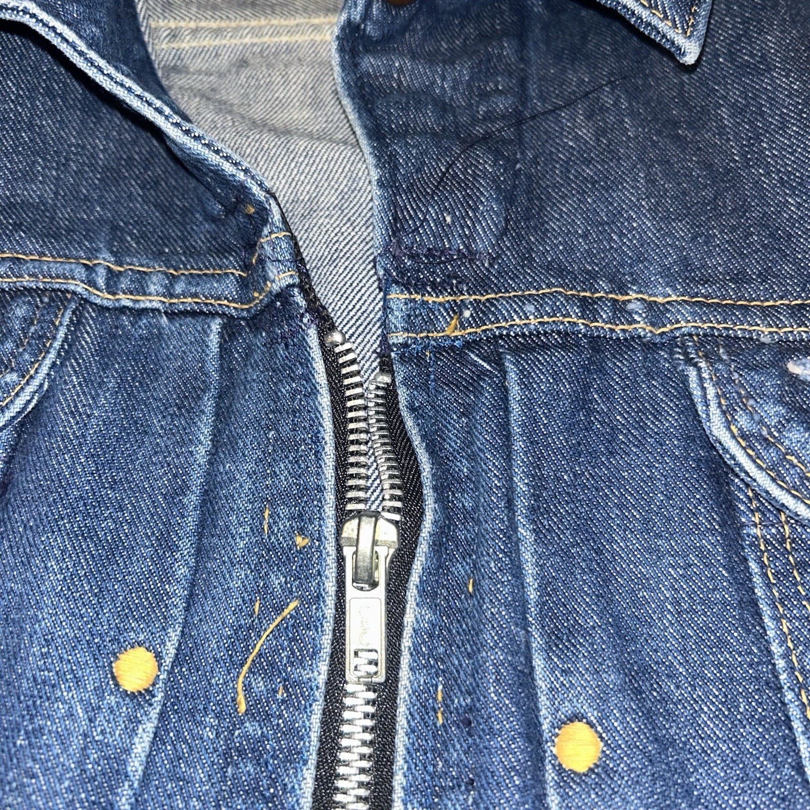 Vintage 60s Maverick Blue Bell Denim Zip Up Pleated Jacket Medium