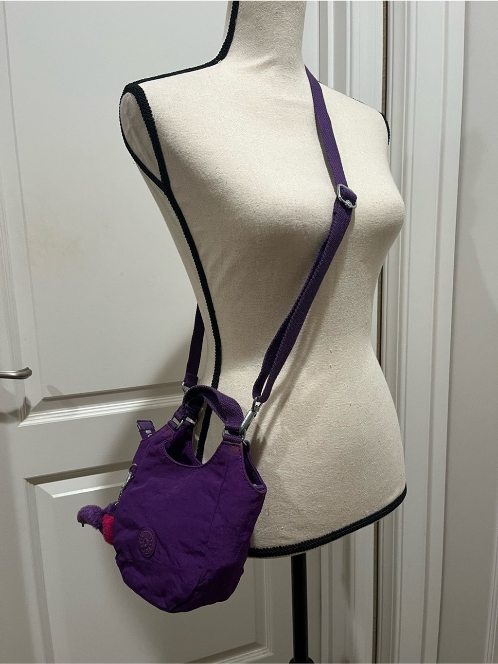 KIPLING PURPLE CRINKLE NYLON MINI CROSSBODY BAG