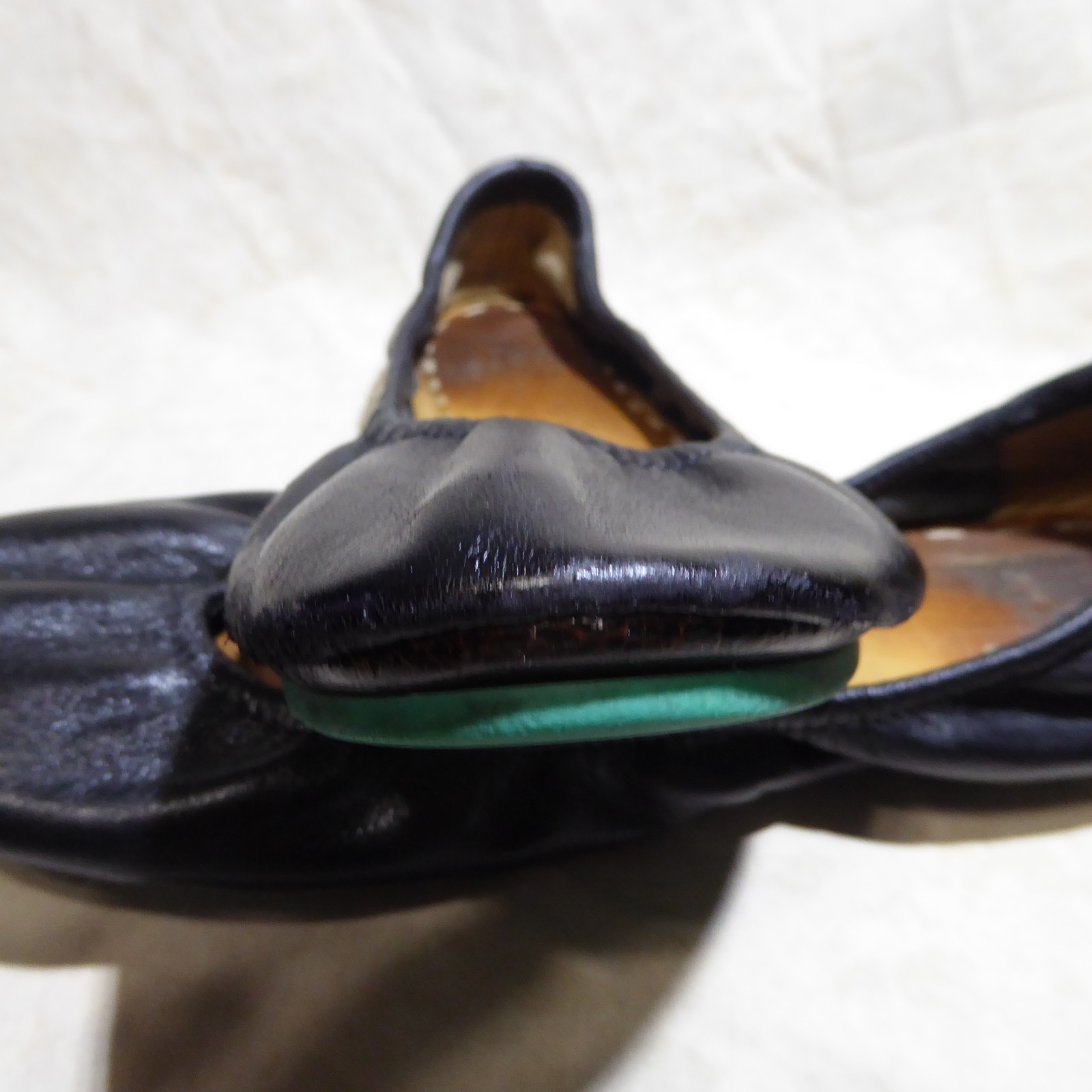 🩰 Tieks by Gavrieli Foldable Ballet Flats sz 9 Black Full-Grain Nappa Leather