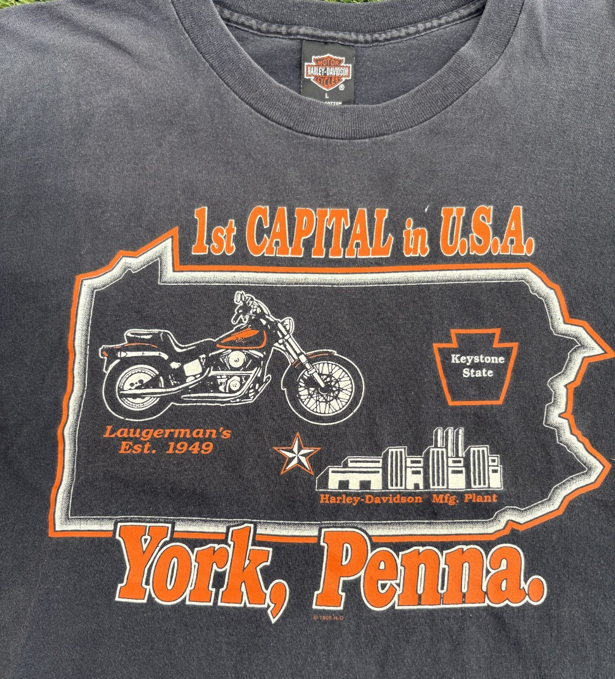 Vintage 90s York, Penna Harley Davidson Shirt Single Stitch Motorcycle Biker Tee