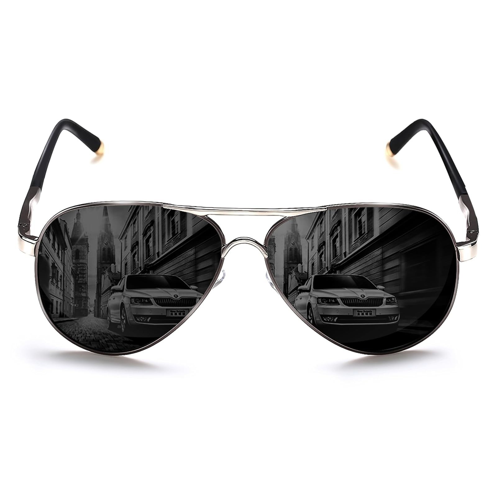 ROCKNIGHT Polarized Aviator Sunglasses UV400 Metal Frame Purple