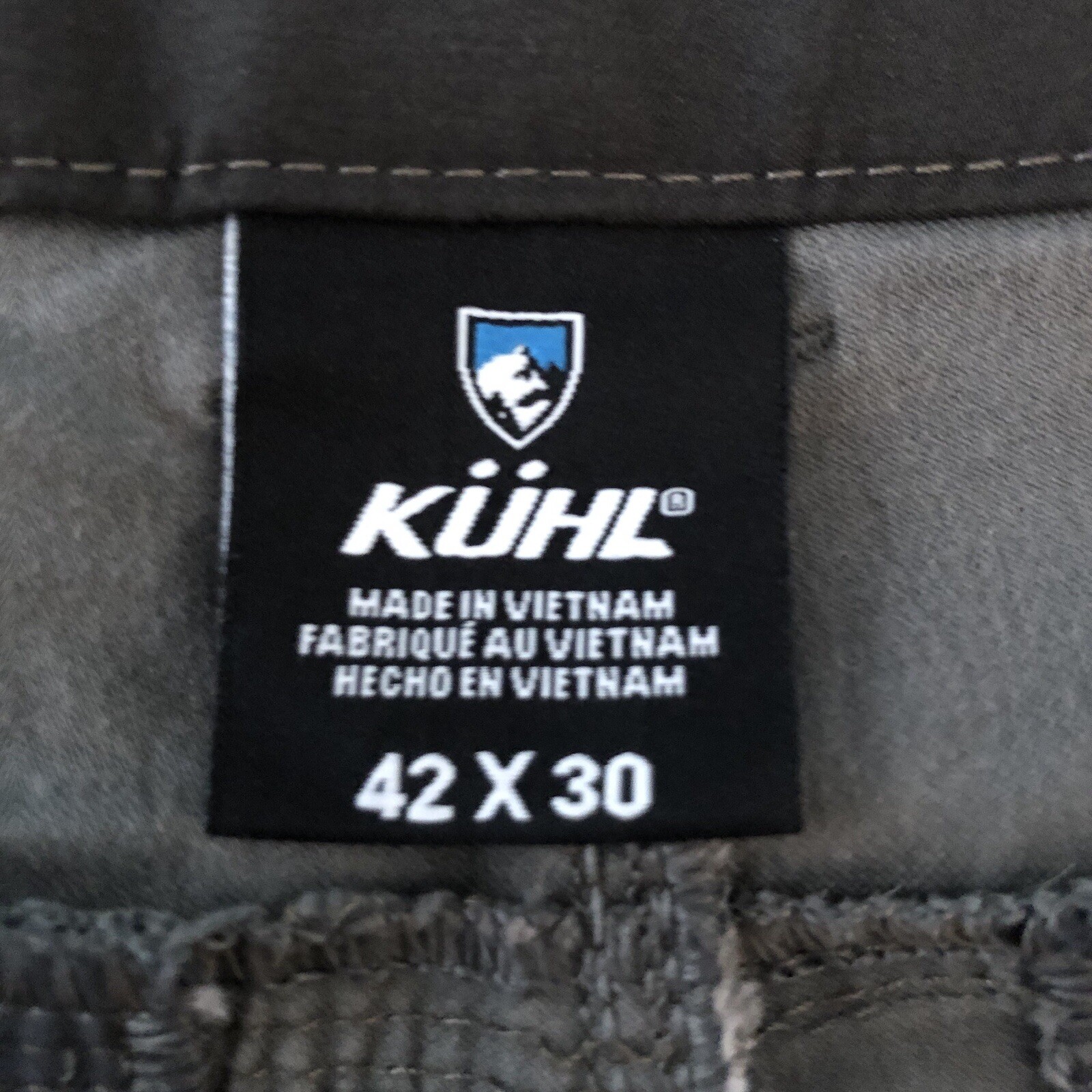 Men’s KUHL Resistor Lite Chino Pants 42×30 Gray Adjustable Cuffs Reflective Trim