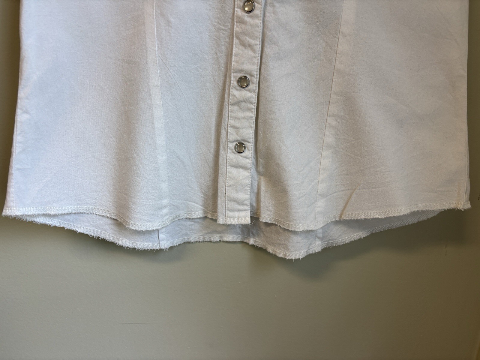 Vintage Basil & Maude White Eyelet Embroidered Button Front Shirt, M, Y2K Boho