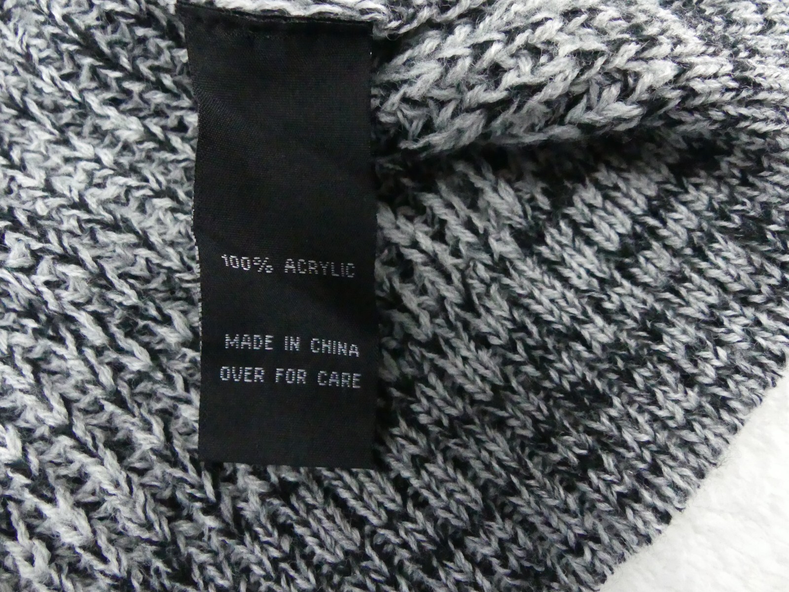 By & By Sweater Womens Large White Black Gray Knit Pullover Crew Neck