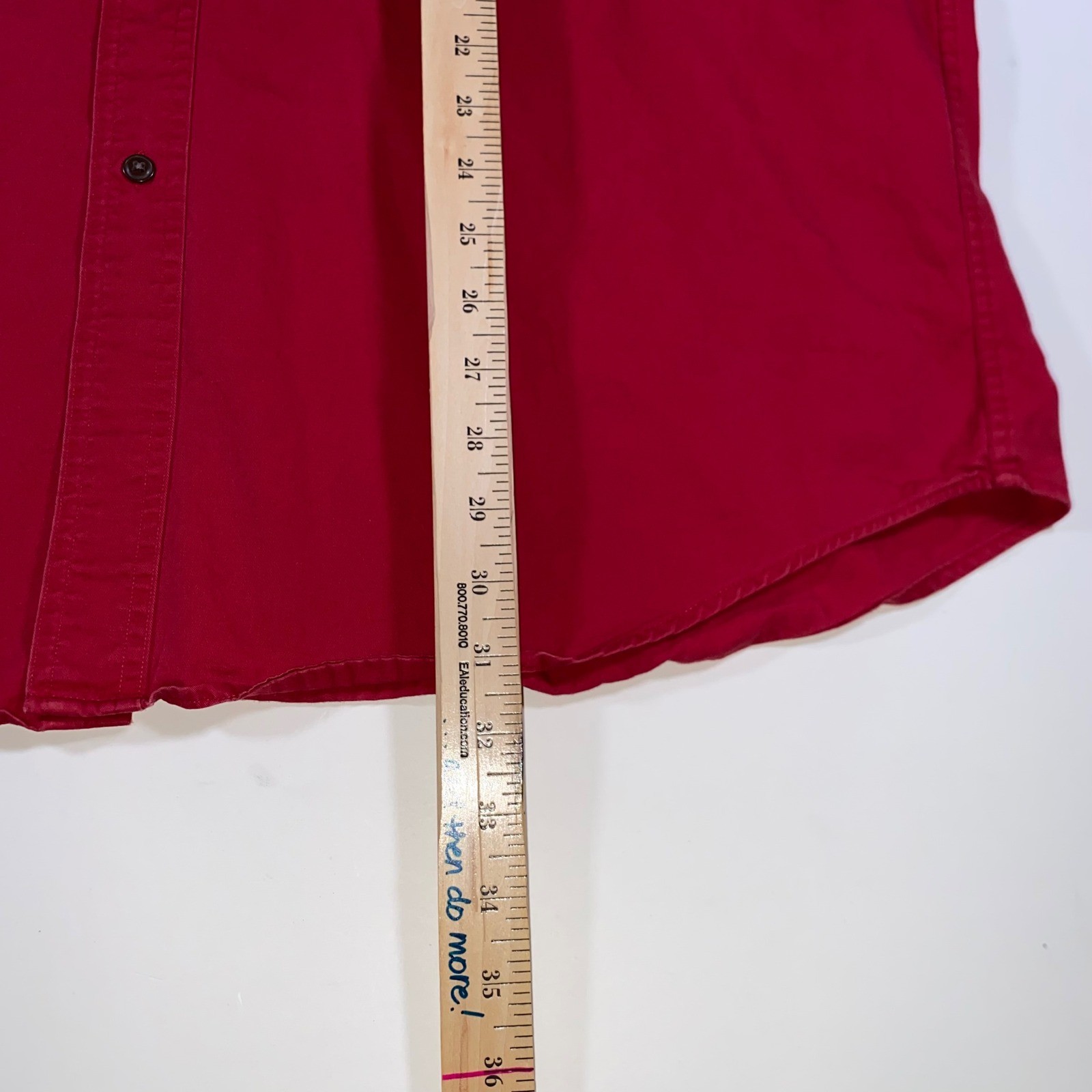 Chaps Ralph Lauren Mens XL Red Cotton Button Down Long Sleeve Crest Logo Shirt