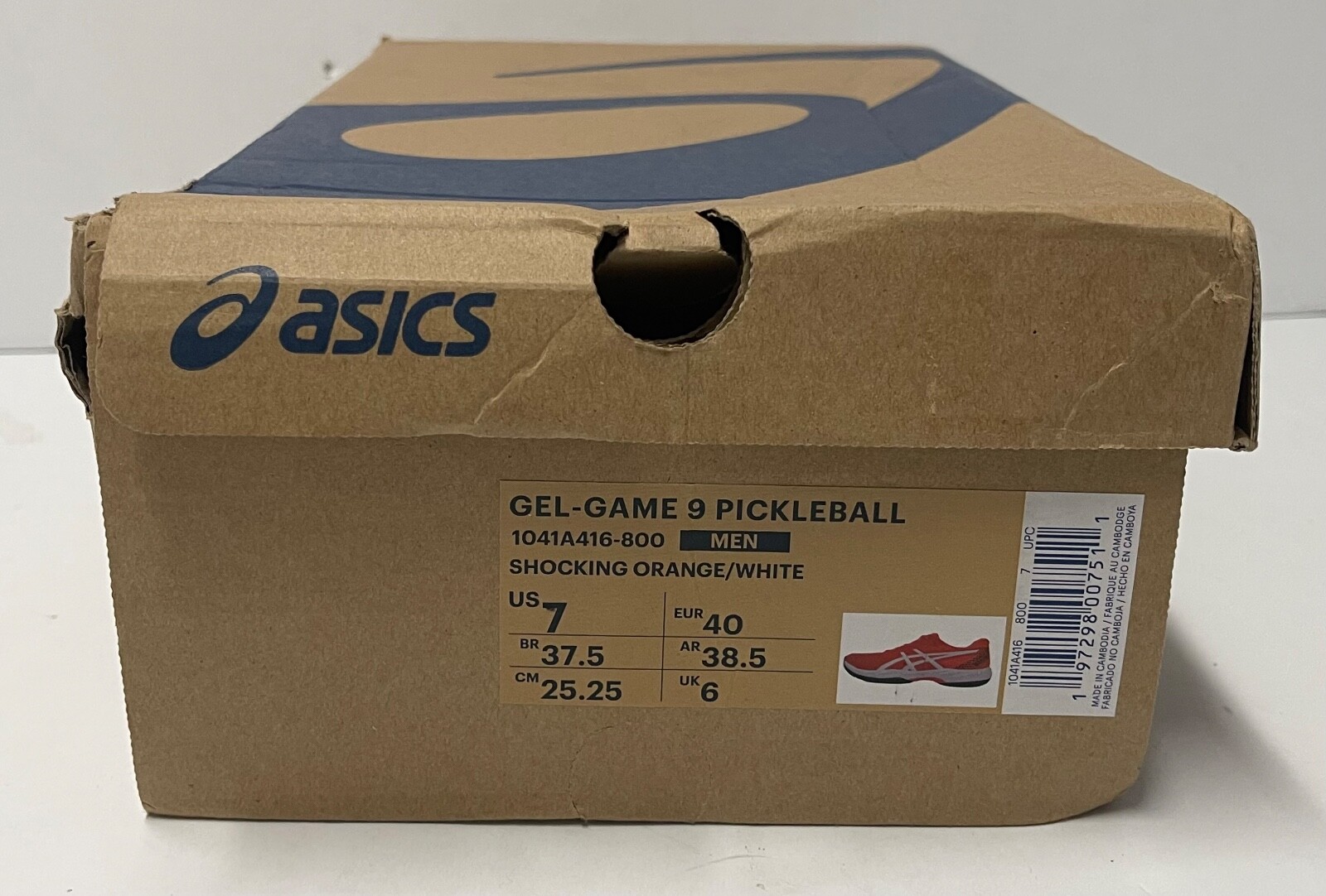 Asics Gel Game 9 Pickleball Shoes Sneakers Shocking Orange SIZE 7 1041A416-800