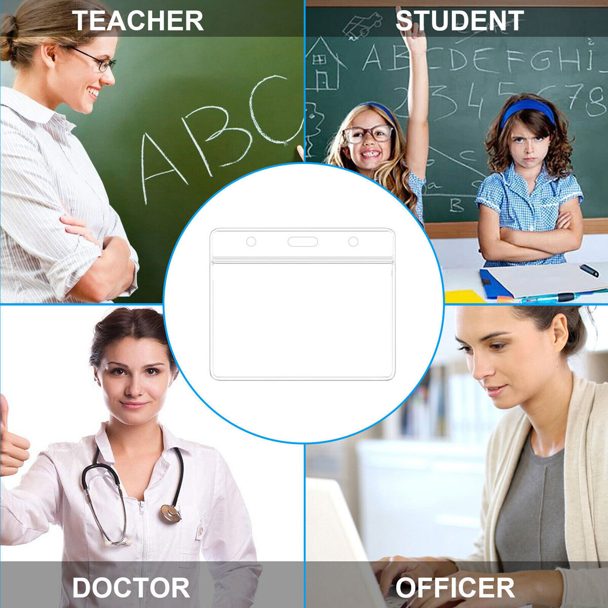 Clear Vaccination Card Protector Cover Case ID Credit Card Holder Badge Sleeve